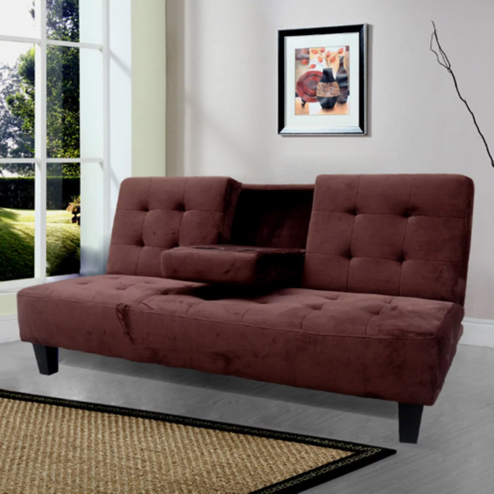 Milton Green Stars Madrid Futon Sofa Bed-Color:Brown