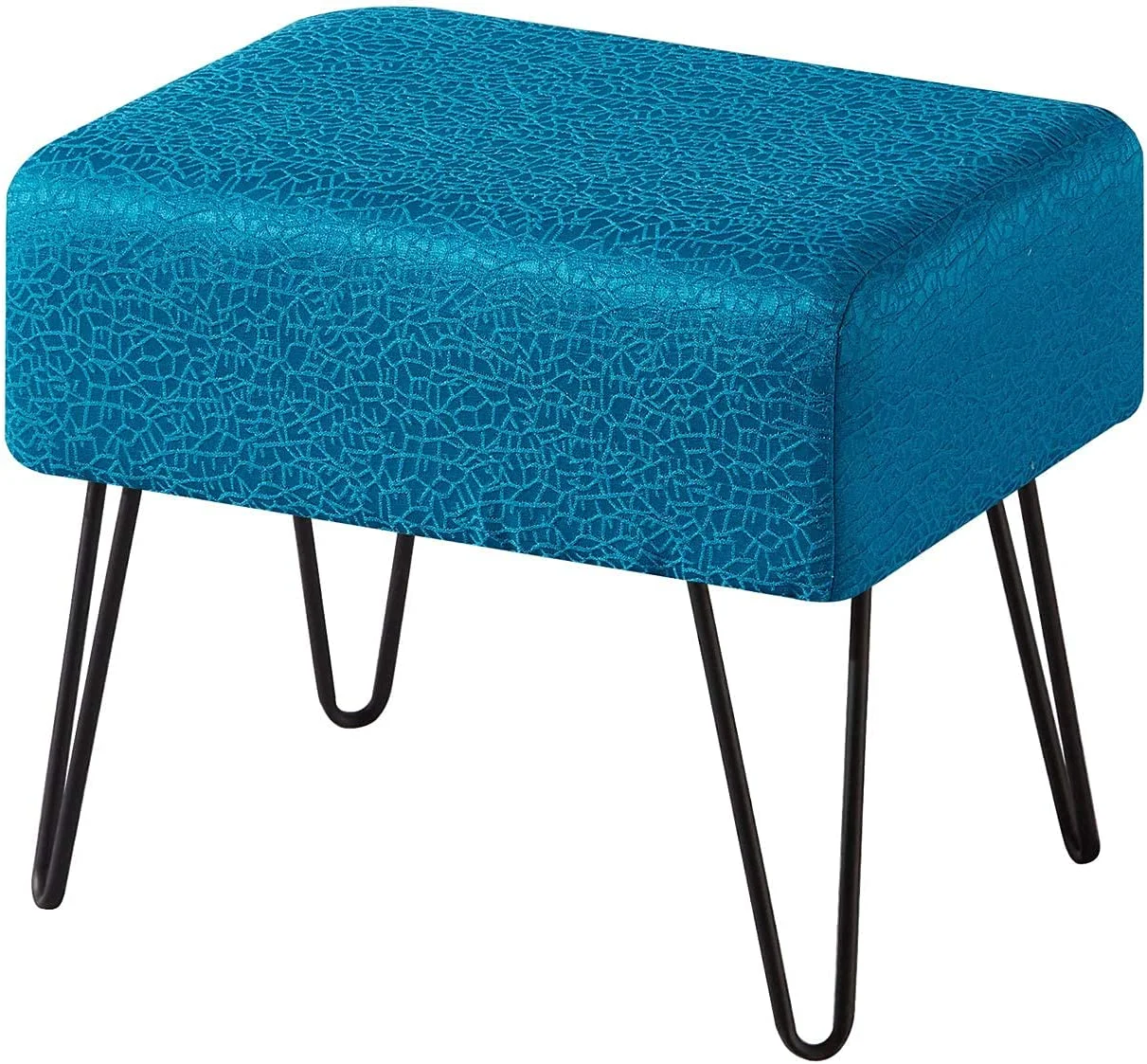 Blue Jacquard Ottoman, 19