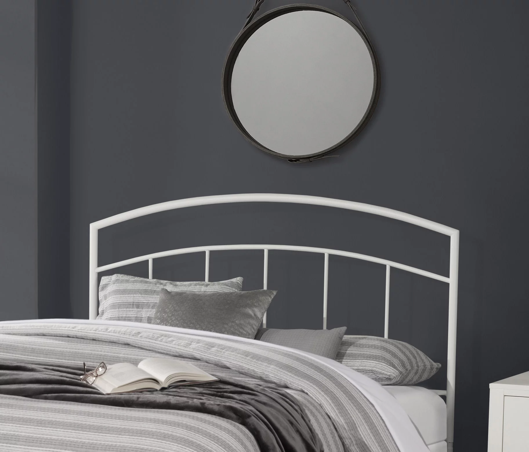 Hillsdale Furniture Julien Full/Queen Metal Headboard, Textured White