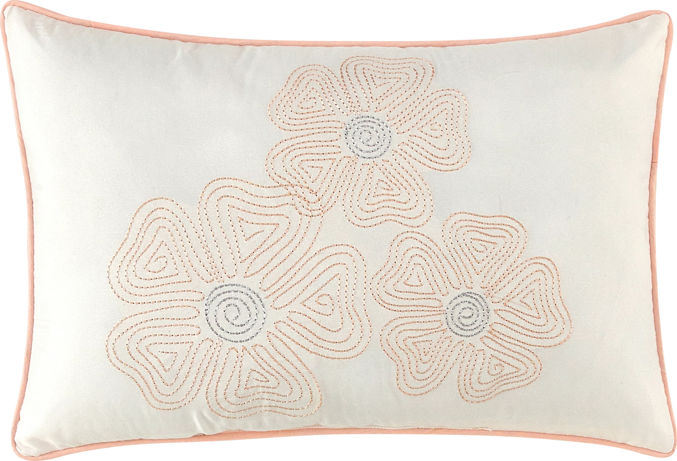 Nanshing Catalina 7 Piece Shabby Chic Floral Comforter Set, Pink, California King