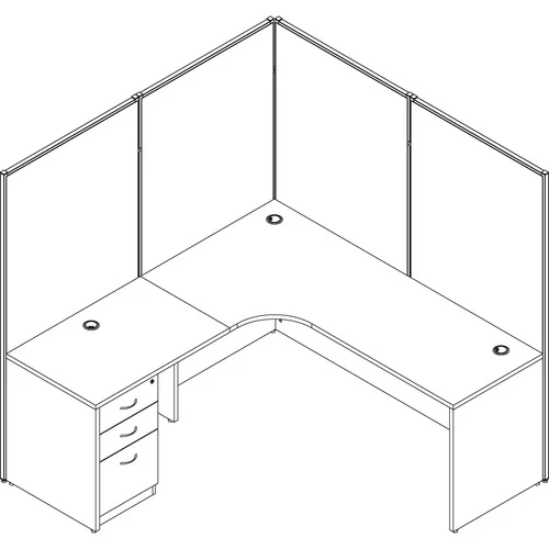 Lorell Essentials Hutch with Doors 66.1