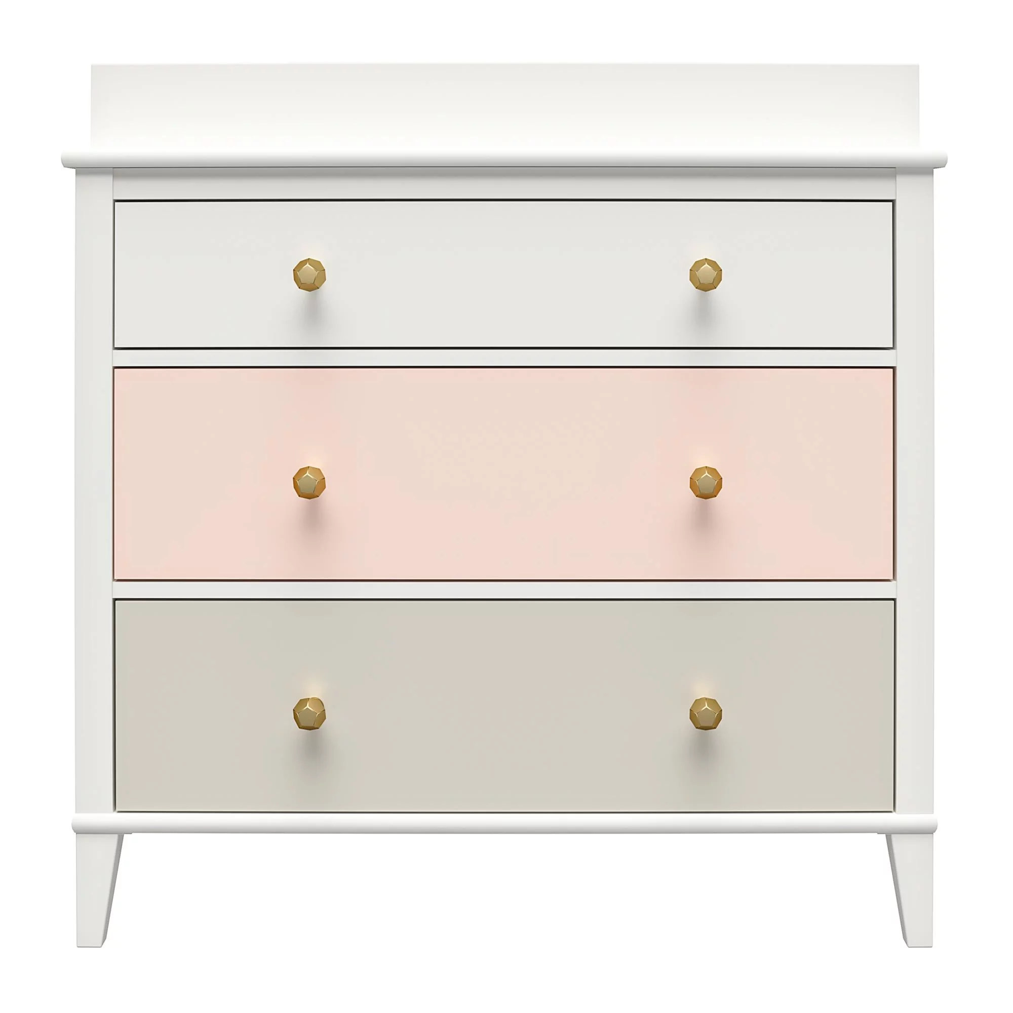 Little Seeds Monarch Hill Poppy 3 Drawer Changing Table, Peach/Taupe