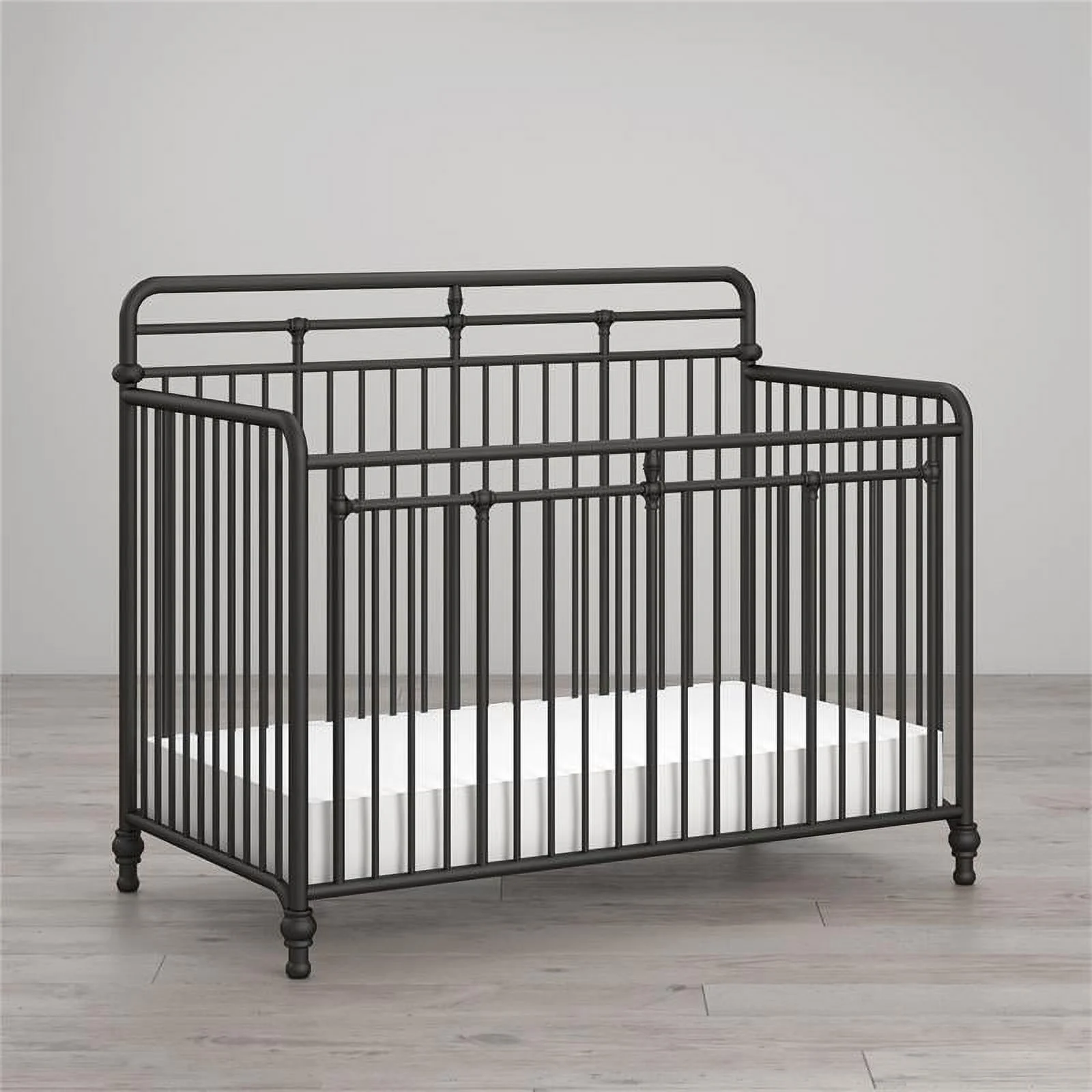 Little Seeds Monarch Hill Hawken Metal 3 in 1 Convertible Crib, Black
