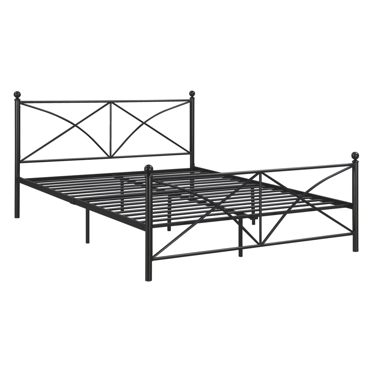 Kelly Modern Queen Size Bed Heavy Steel Metal Frame Matte Finished Black