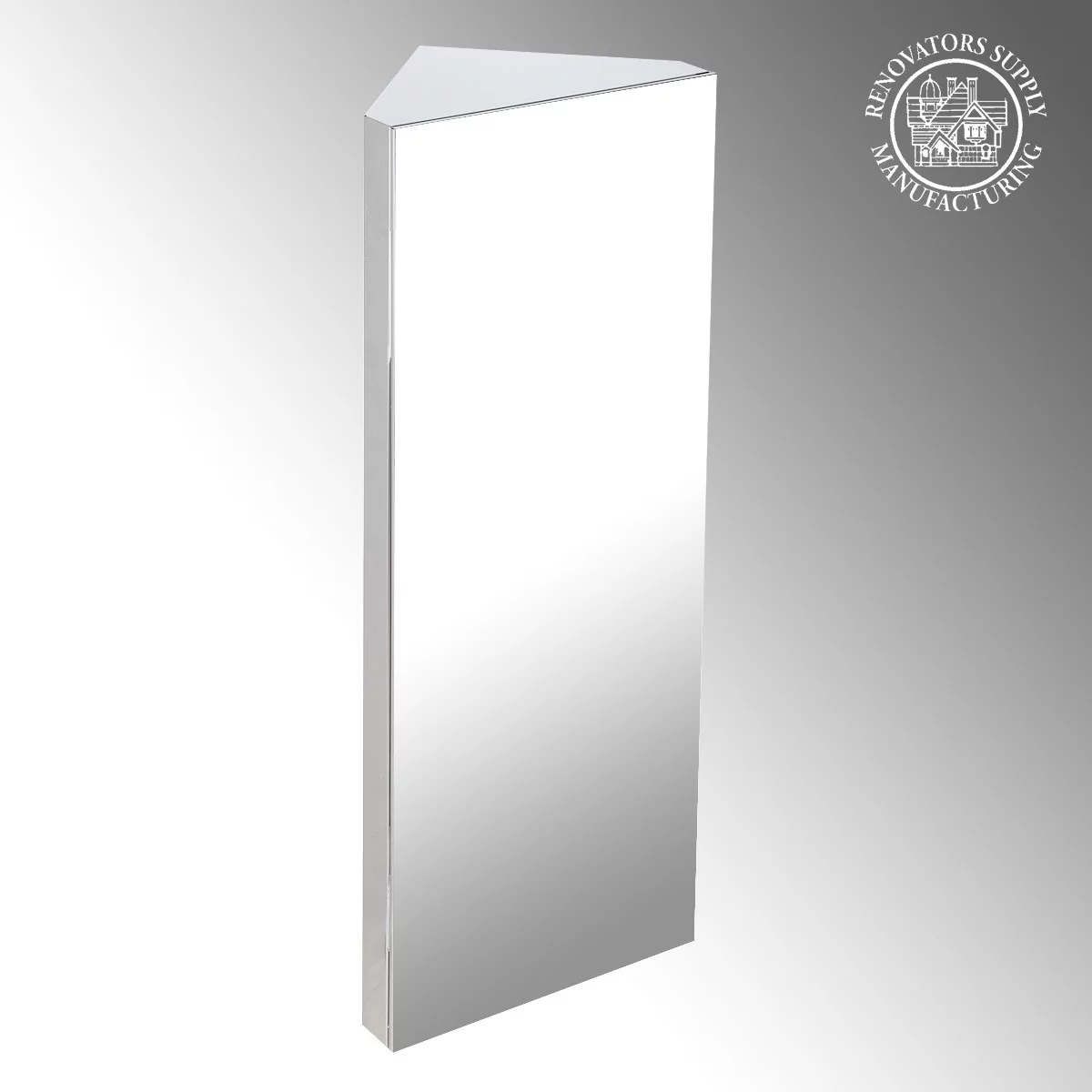 Infinity Corner Wall Mount Medicine Cabinet w/Mirror Brushed Stainless Steel Bathroom Storage 31.5