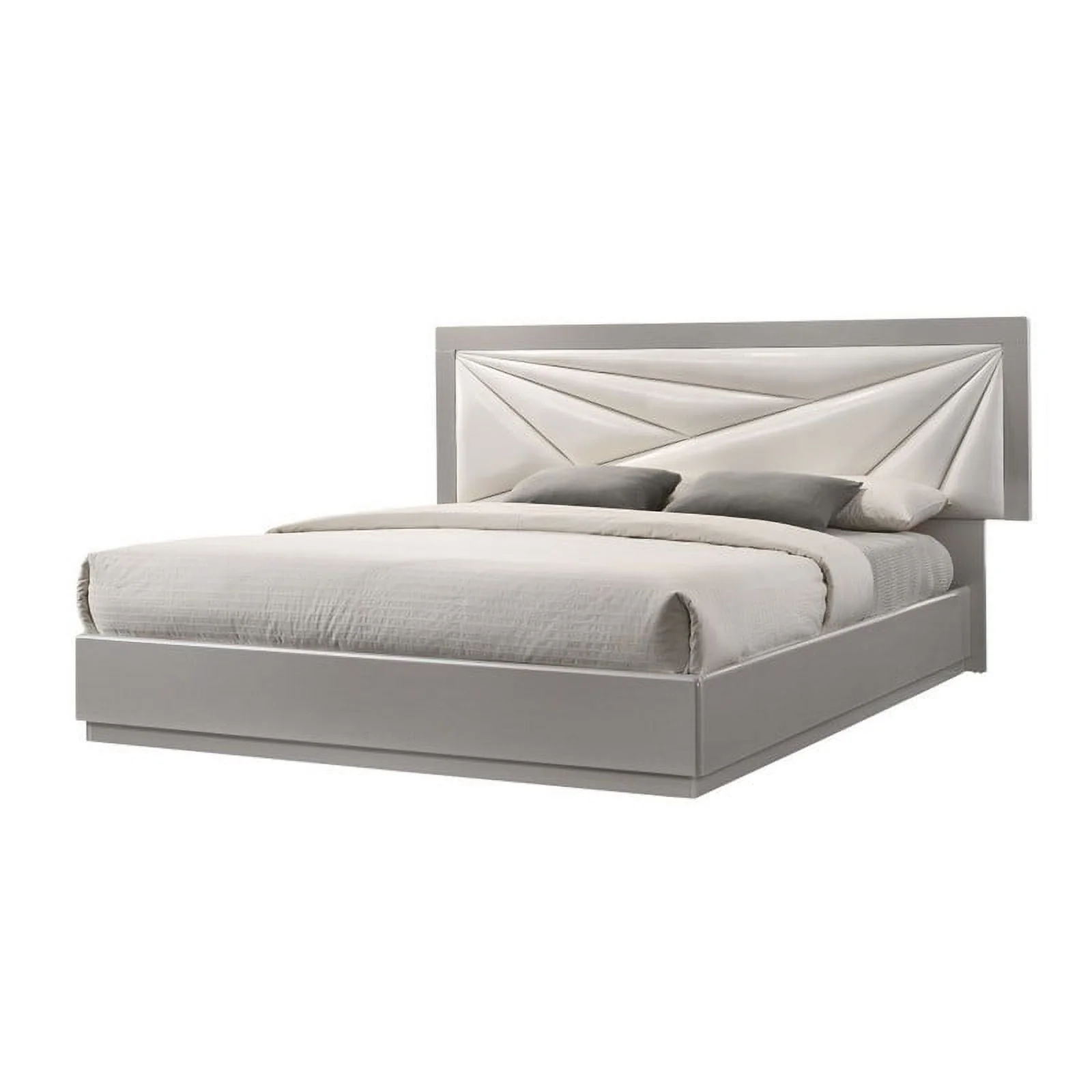 Florence 3-Piece Bedroom Set, White and Light Gray, King