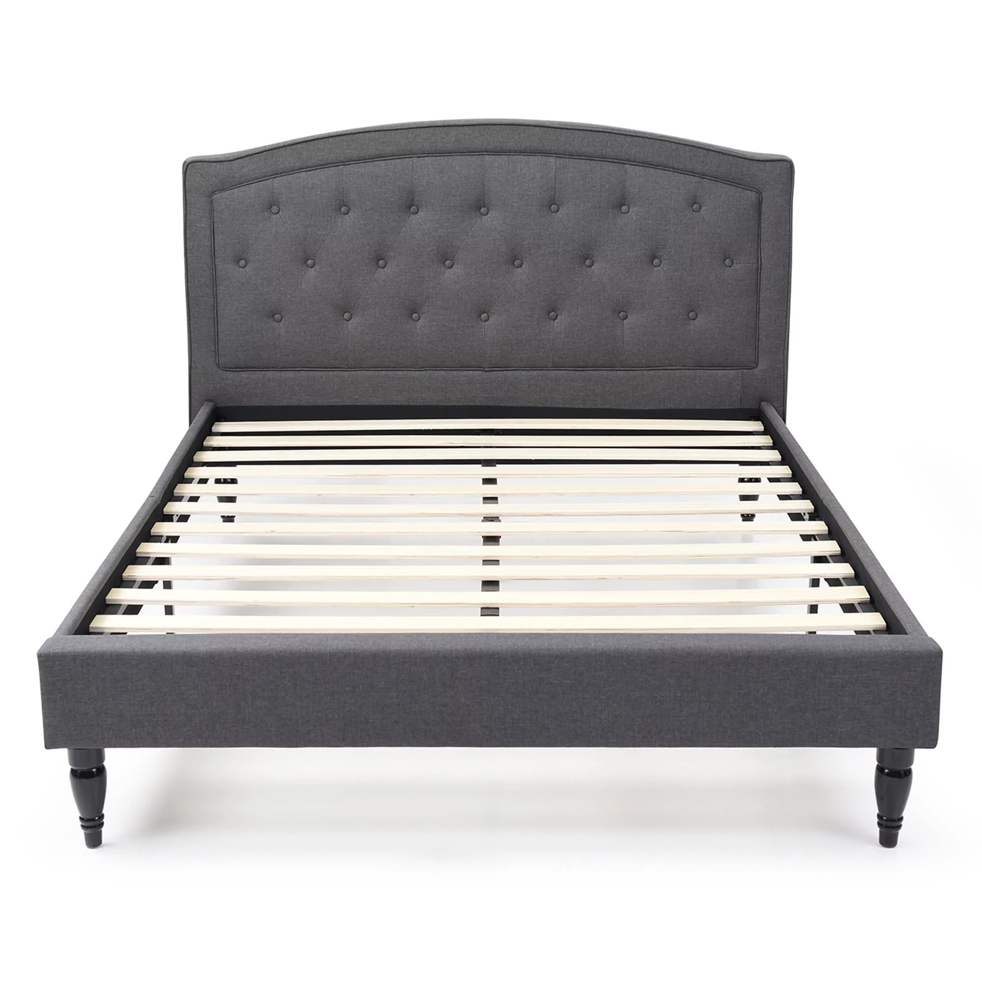 Modern Sleep Wellesley Upholstered Platform Bed Grey, Full