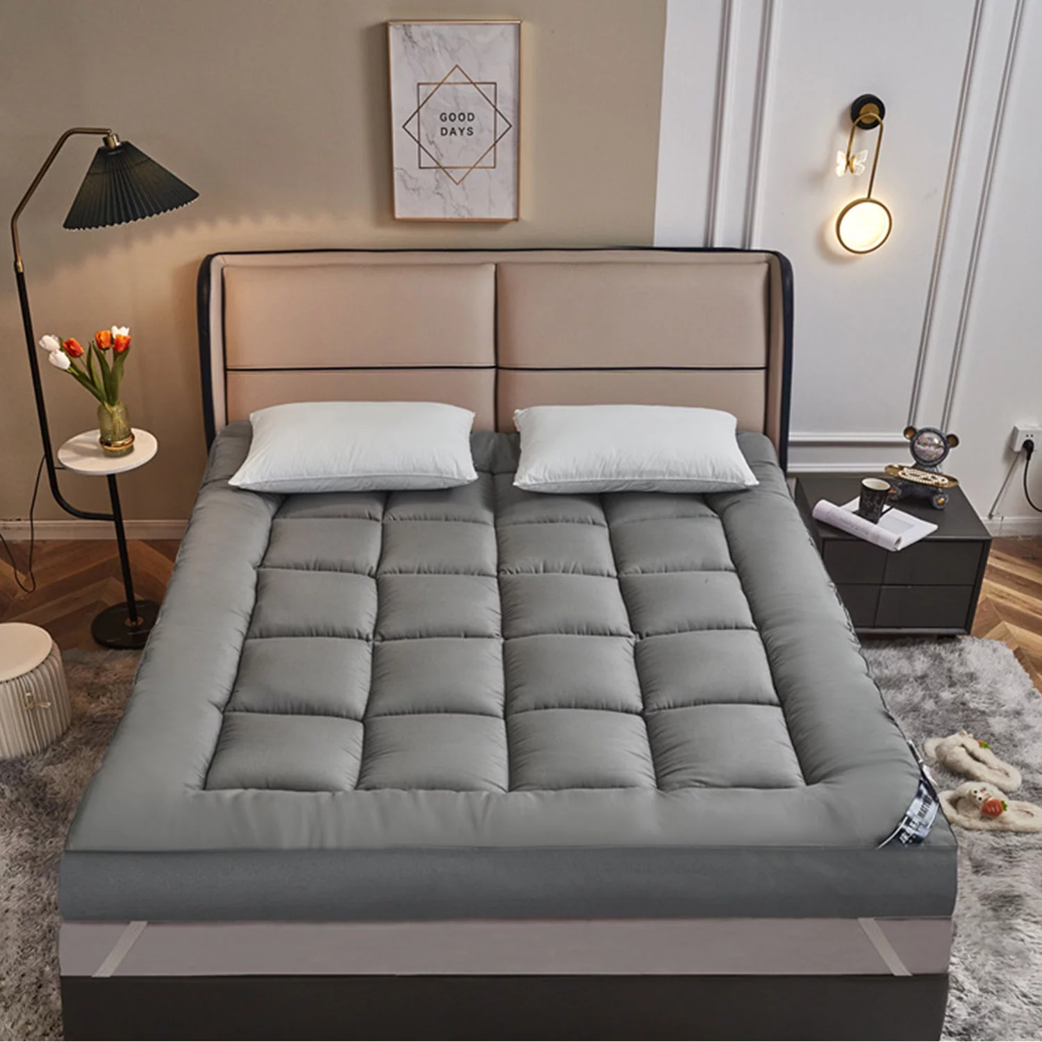 Rtmgob Japanese Futon Foldable Mattress, Thicken Tatami Mat Roll Up Mattress Sleeping Pad