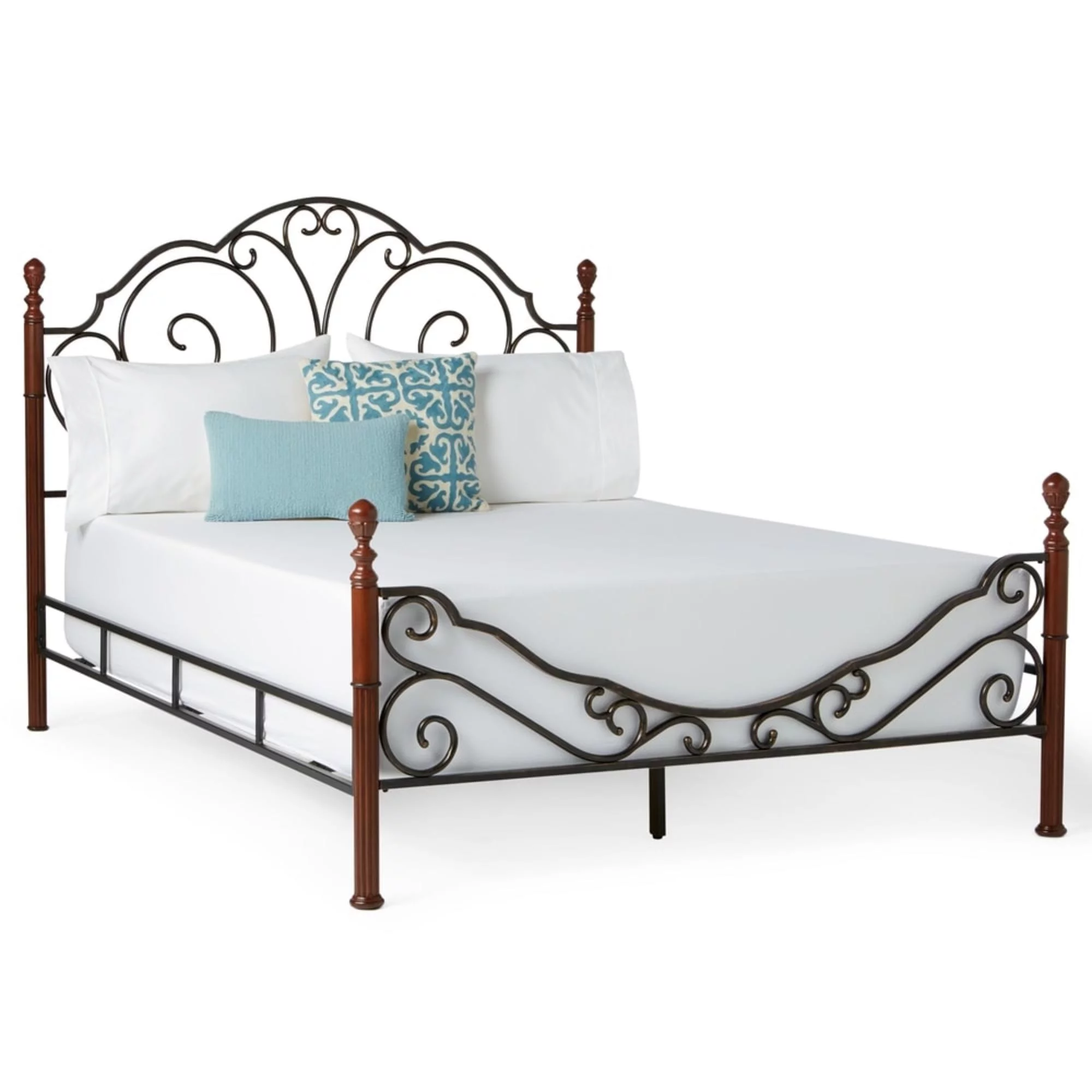 Weston Home Adison Graceful Scroll Bronze Iron Bed, Full