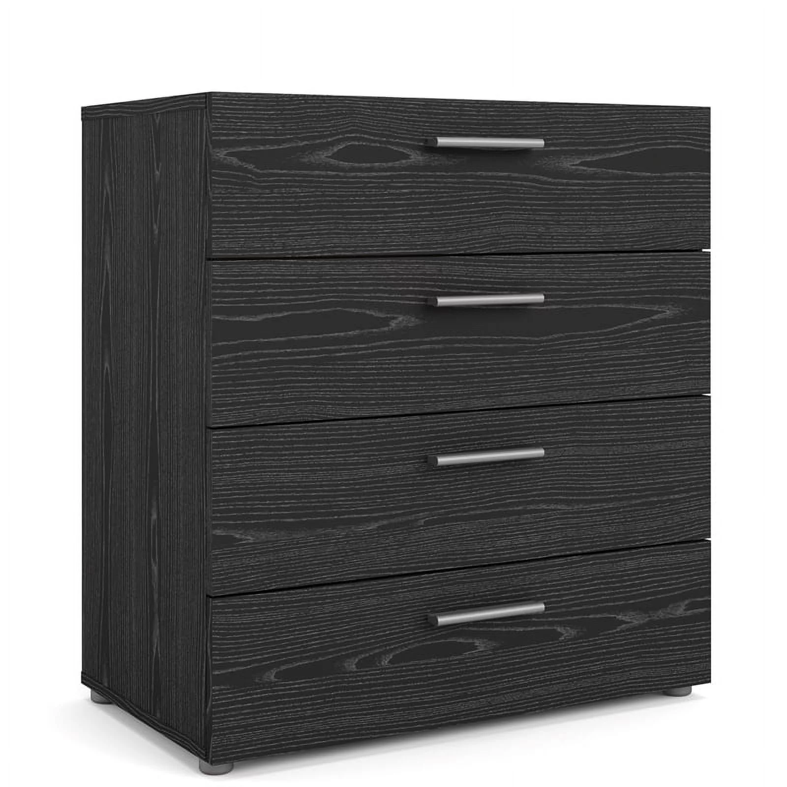 Home Square 2 Piece Bedroom Set with Chest and Nightstand in Black Woodgrain