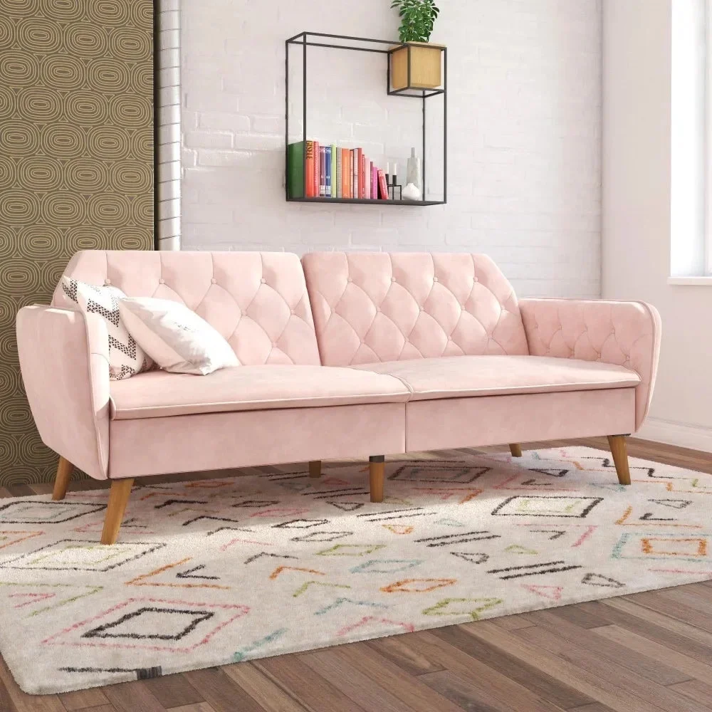 Novogratz Tallulah Memory Foam Futon, Convertible Couch, Sofa Bed, Living Room Furniture