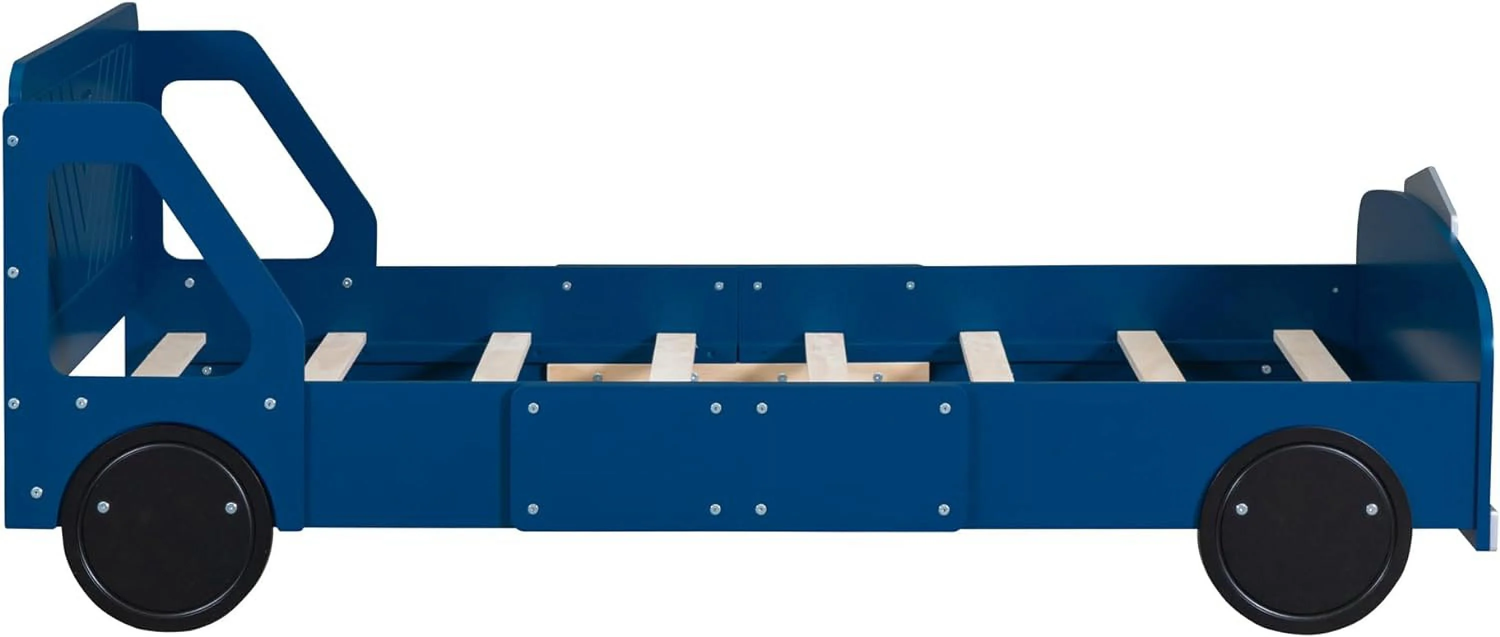 Twin Car Bed,Wooden Twin Size Car-Shaped Platform Bed Frame with Wheels