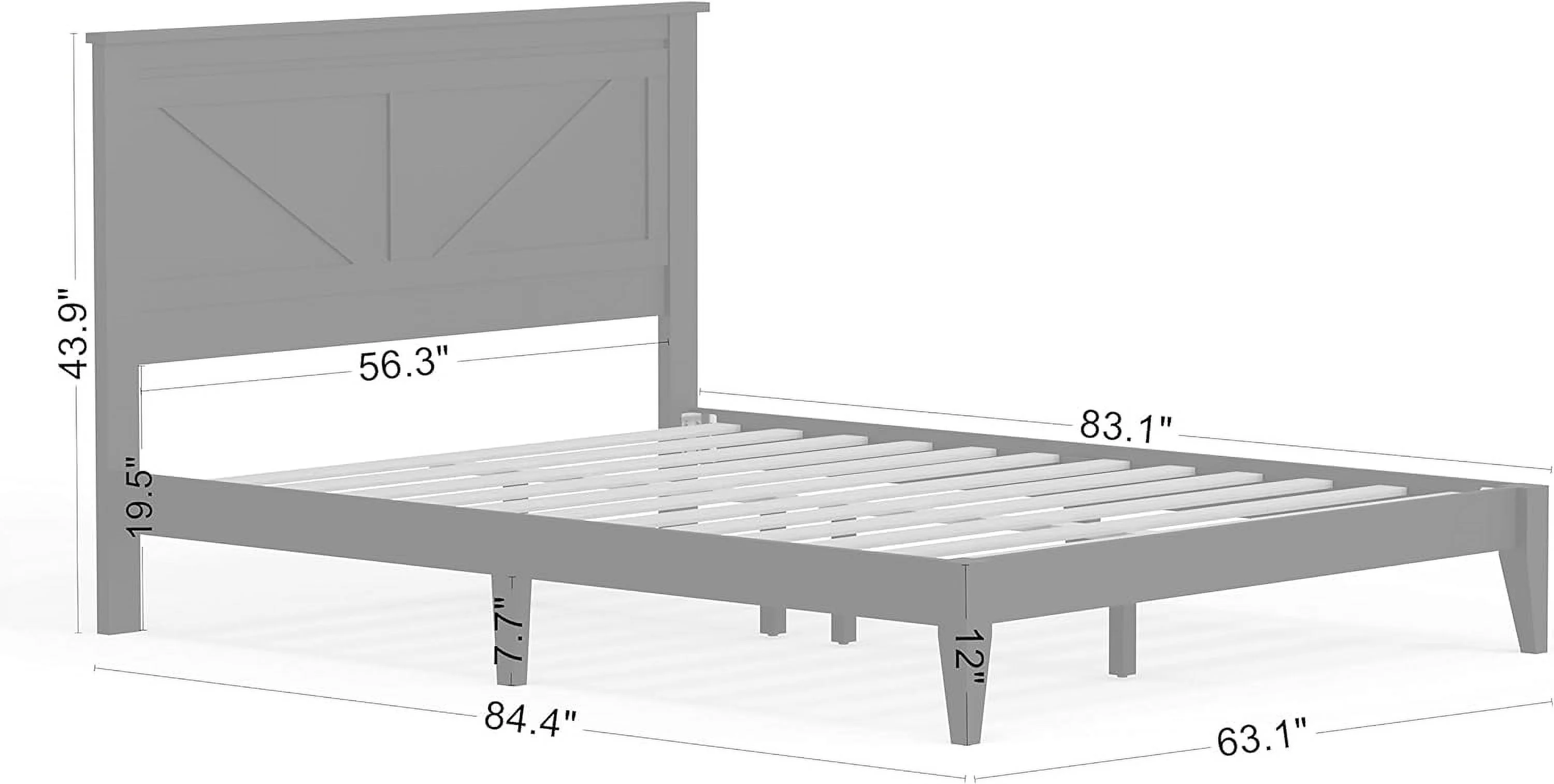Farmhouse Solid Wood Platform Bed In Queen - Classic Cherry