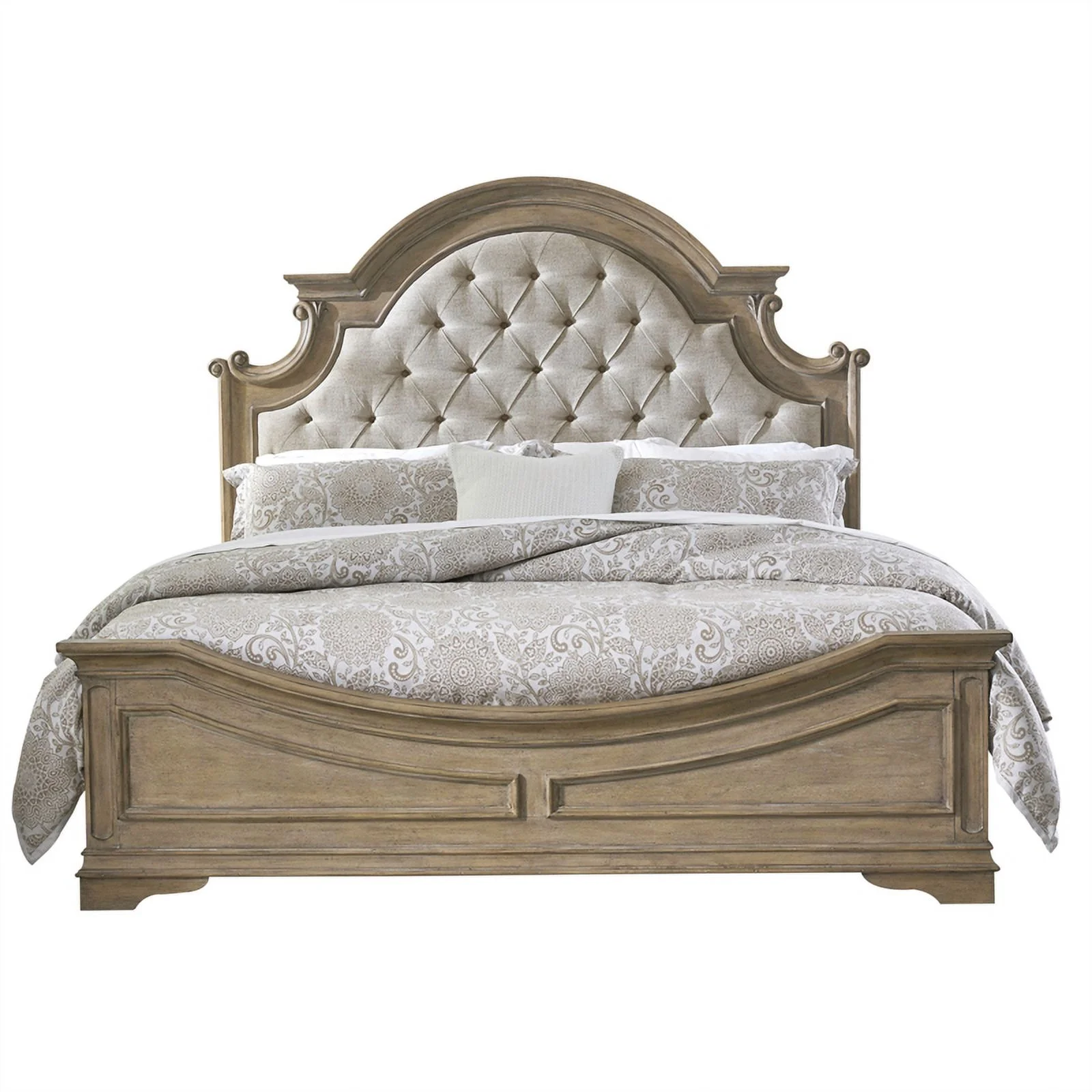 Magnolia Manor Queen Uph Bed in Weathered Bisque