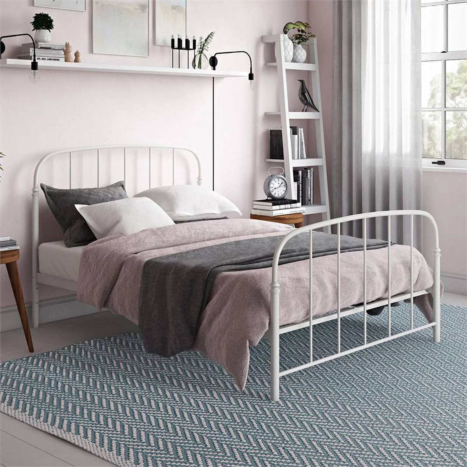 DHP Lilia Queen Metal Spindle Bed in White