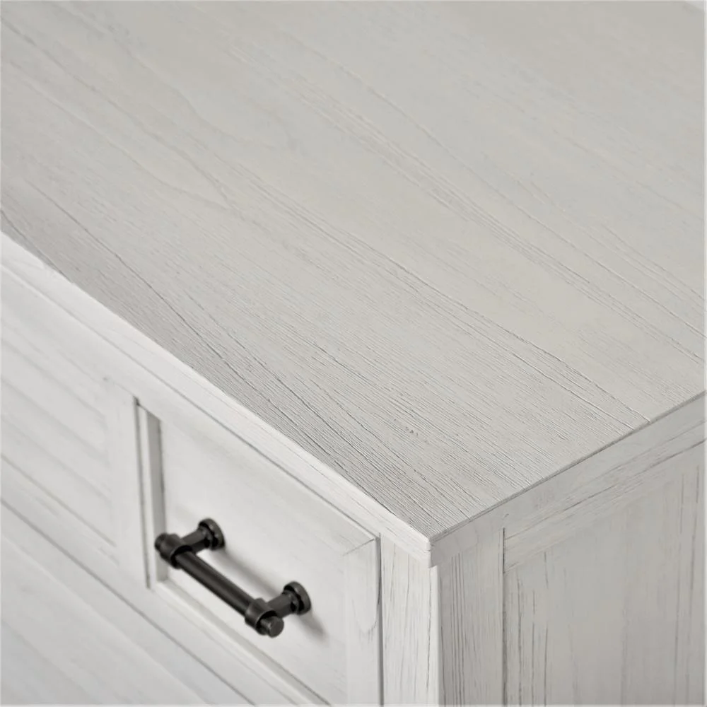 Sea Wind Florida Surfside Wood Chest with 5 Drawers in White