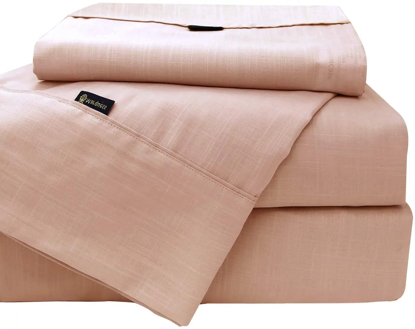 Marquess Cotton Linen Tencel Lyocell Blended Light Orange King Colling Bed Sheet Set