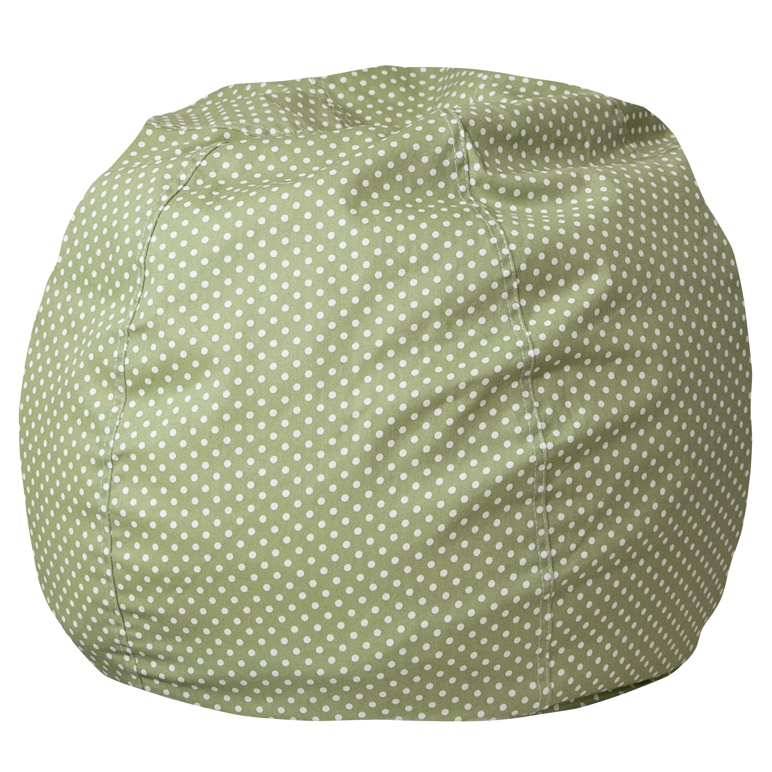 Emma + Oliver Small Green Dot Refillable Bean Bag Chair for Kids and Teens
