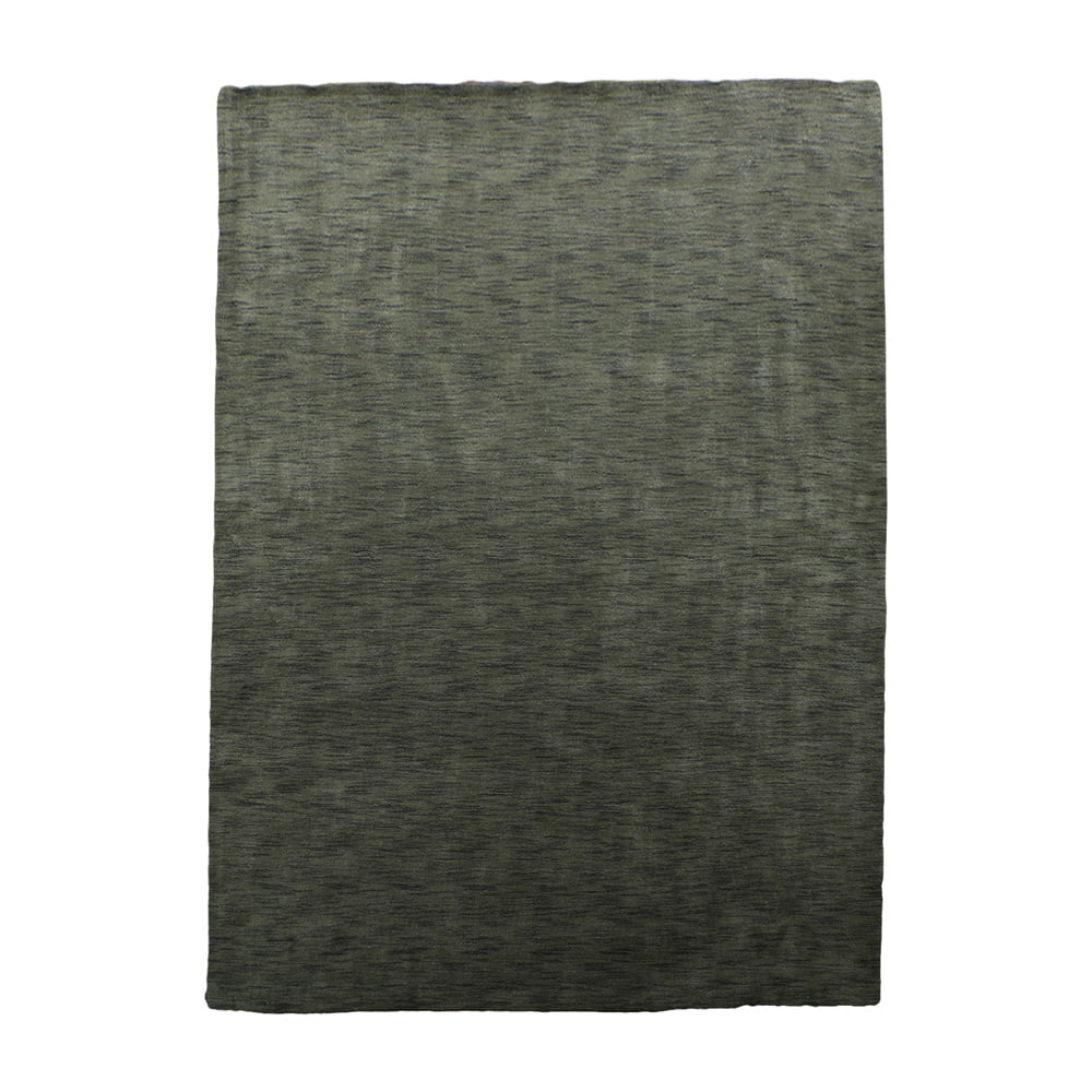 Rugsotic Carpets Hand Knotted Loom, Solid Wool Area Rug, Green, 5'x8'