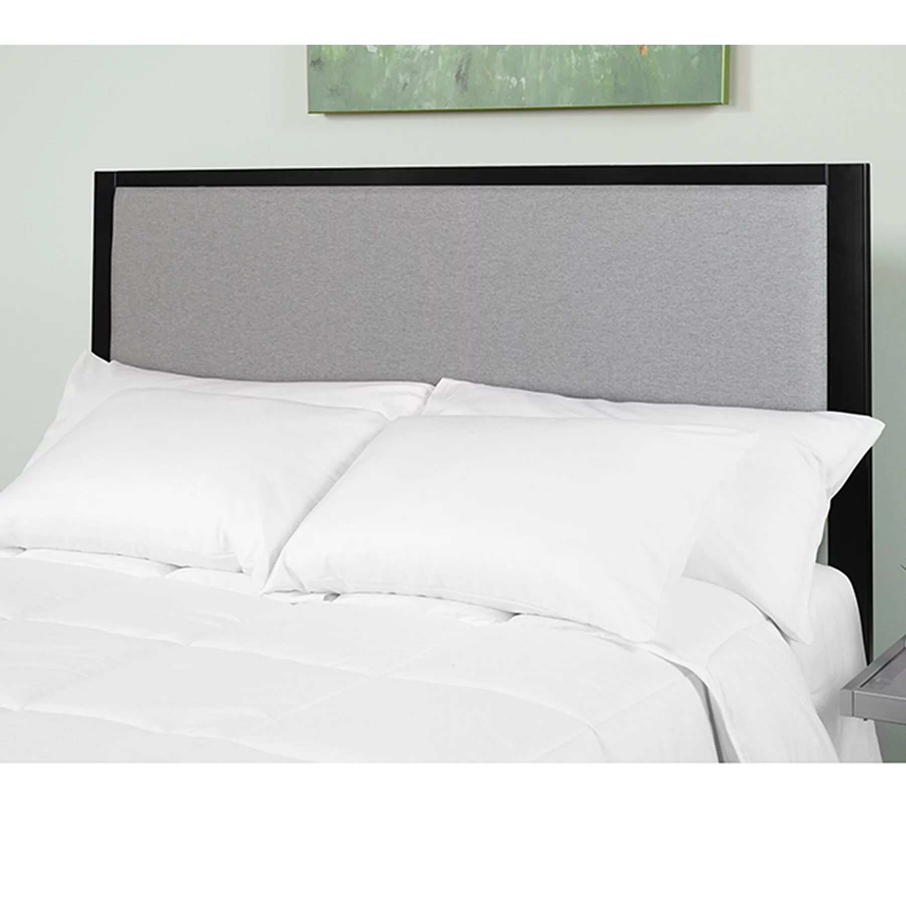 BSD National Supplies Hartley Modern Light Grey Fabric Upholstered Queen Size Metal Headboard