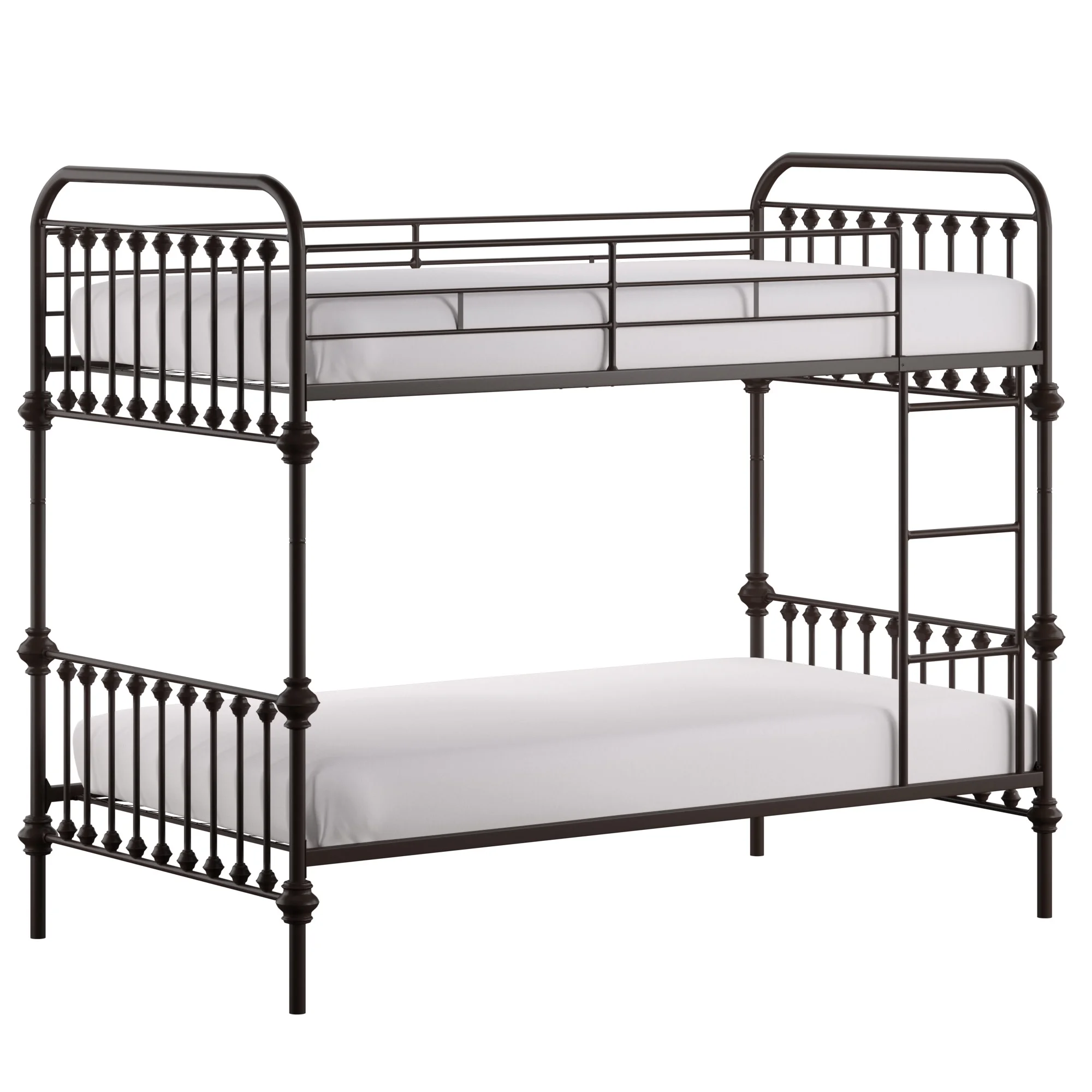 Weston Home Nottingham Twin Over Twin Metal Bunk Bed with Ladder