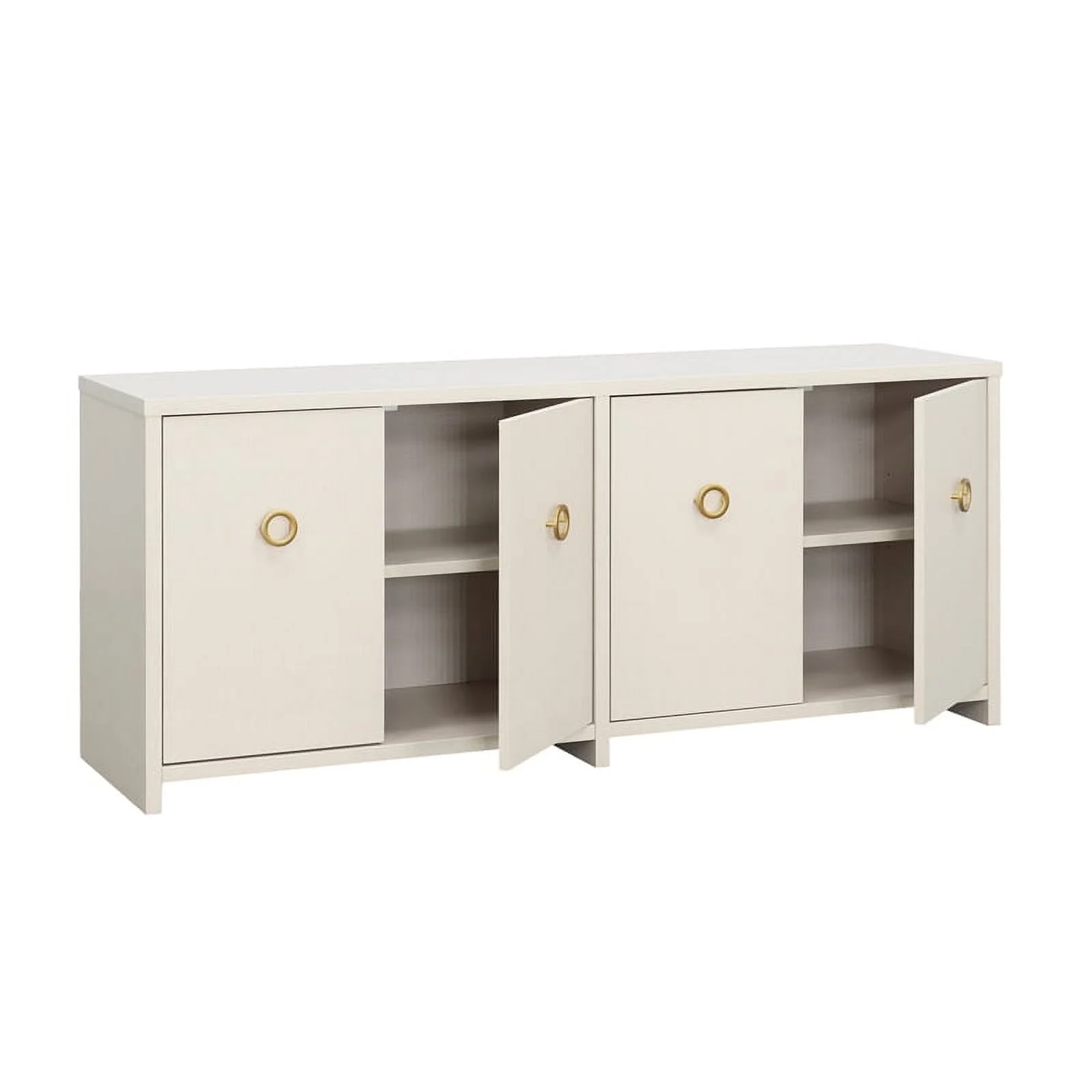 Sauder Grand Coast Engineered Wood Credenza in Dove Linen/Off White Finish