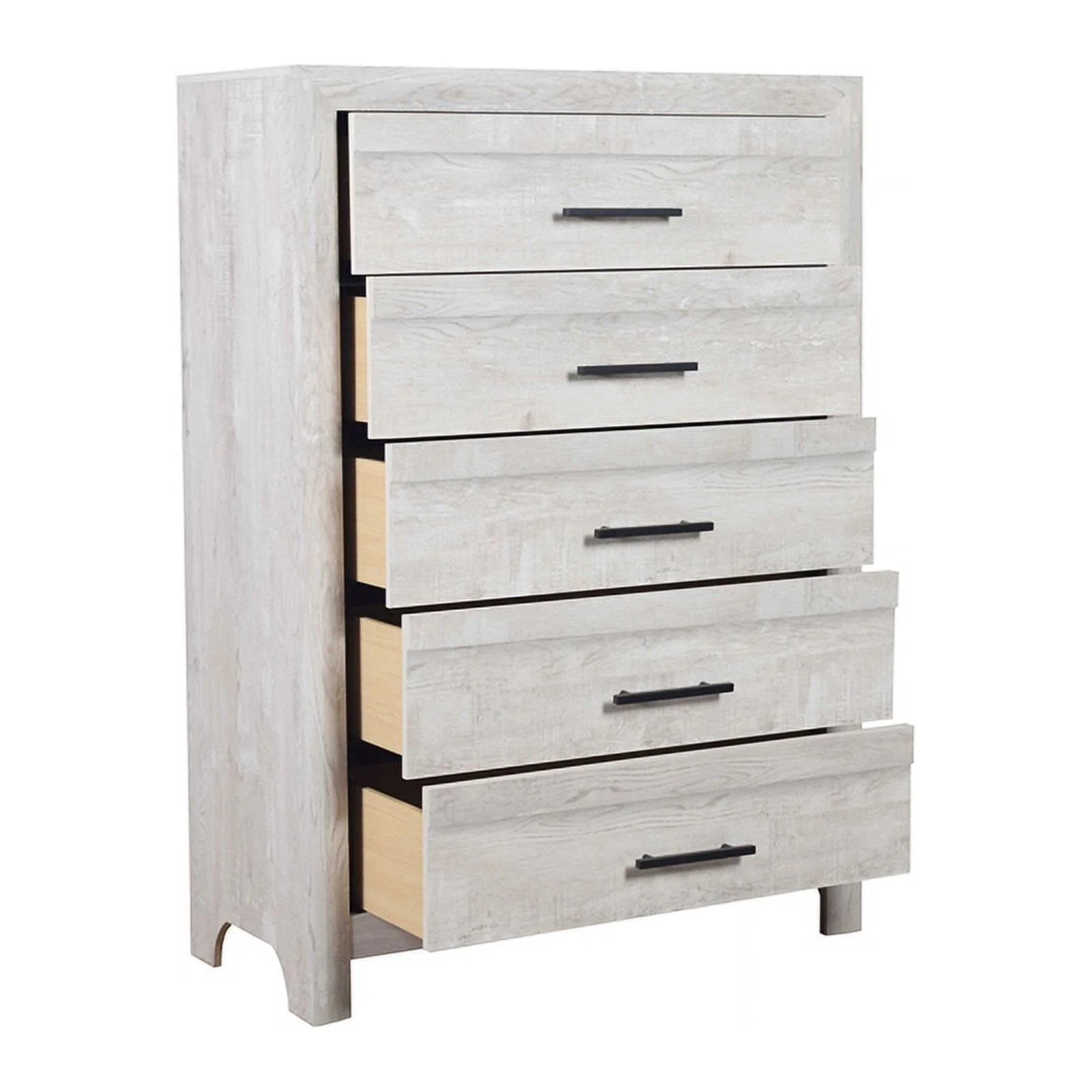 Pemberly Row Modern and Contemporary 5-Drawer Chest Made with Wood in Gray