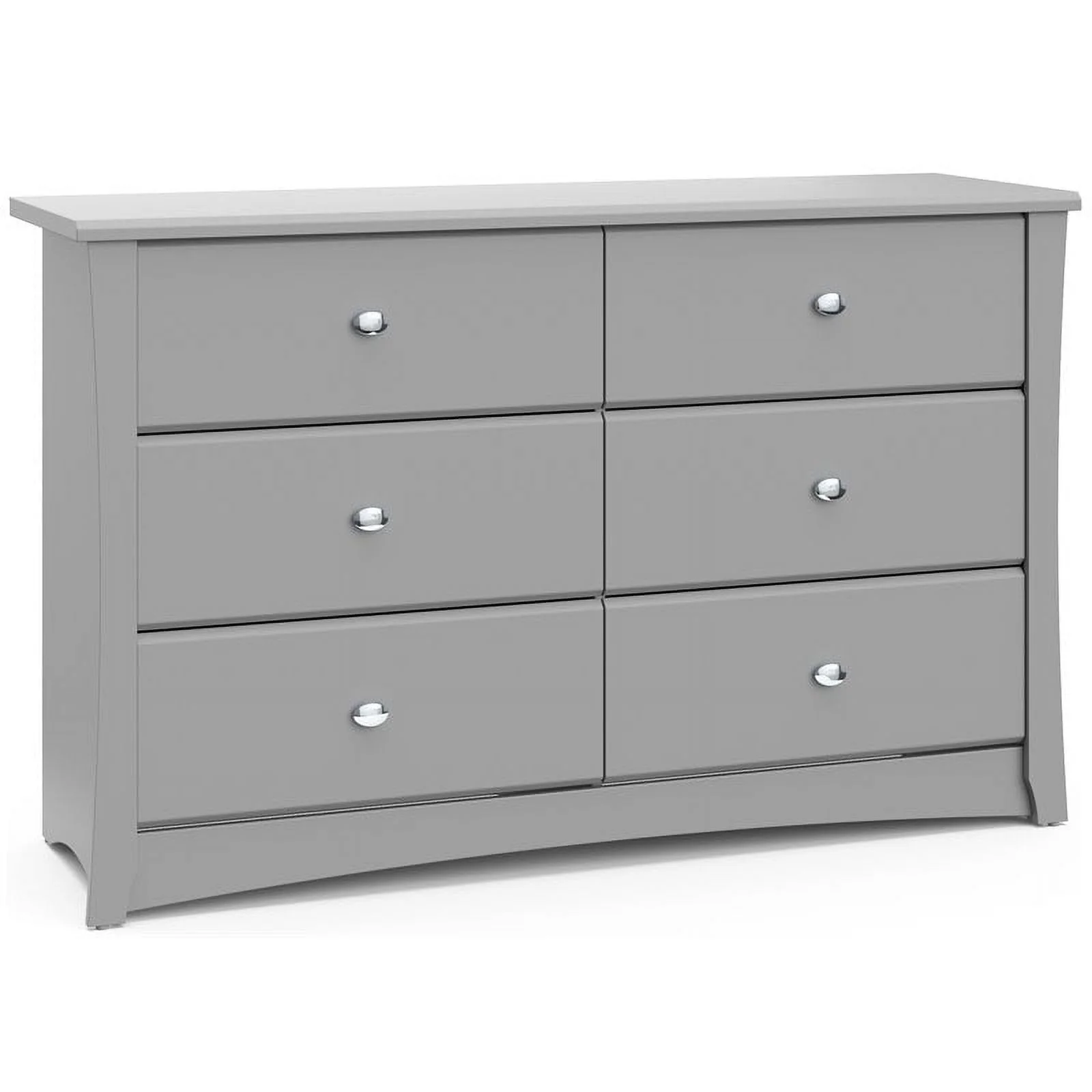 Home Square 2-Piece Set with Crib & 6-Drawer Dresser in Pebble Gray