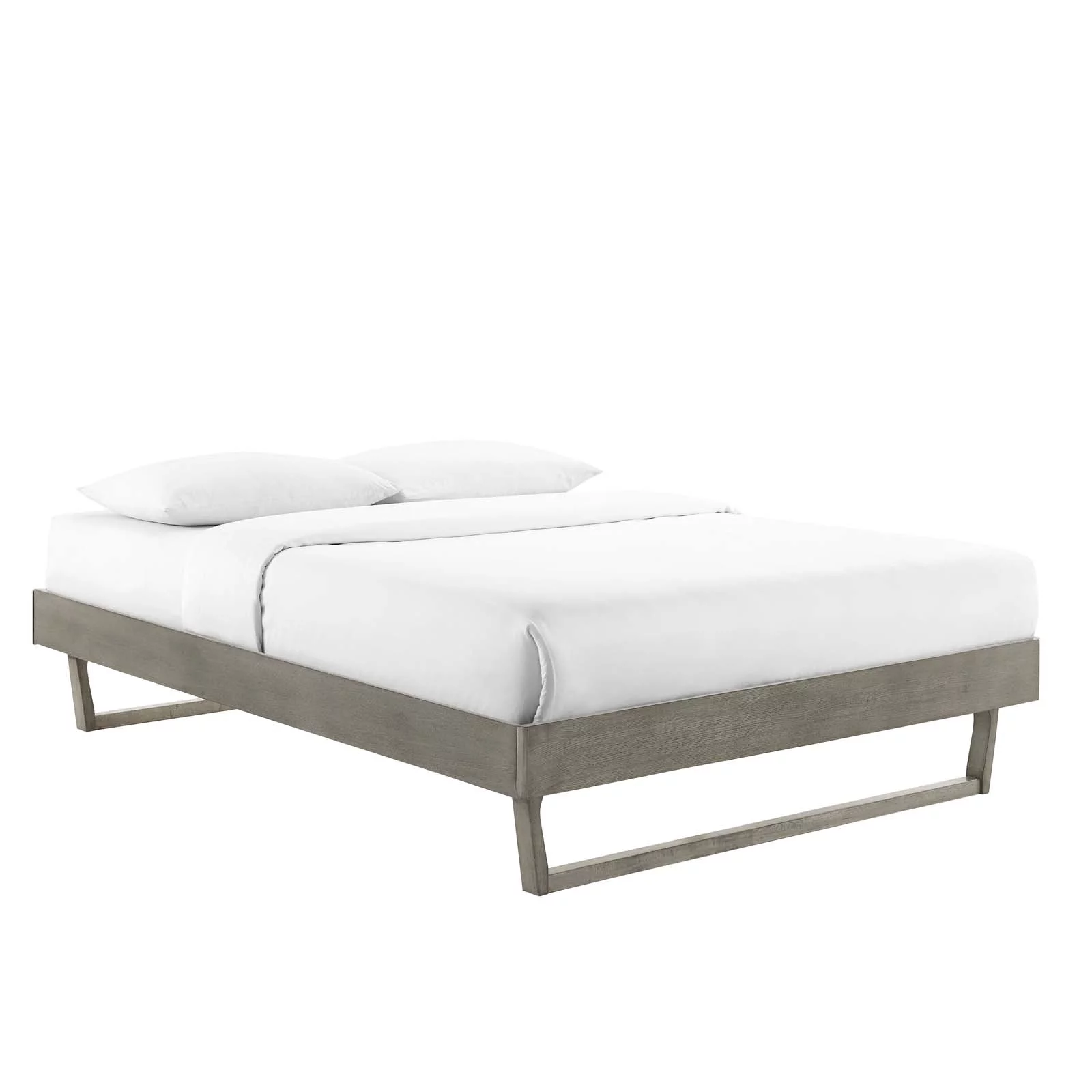 Modway Billie Queen Wood Platform Bed Frame in Gray