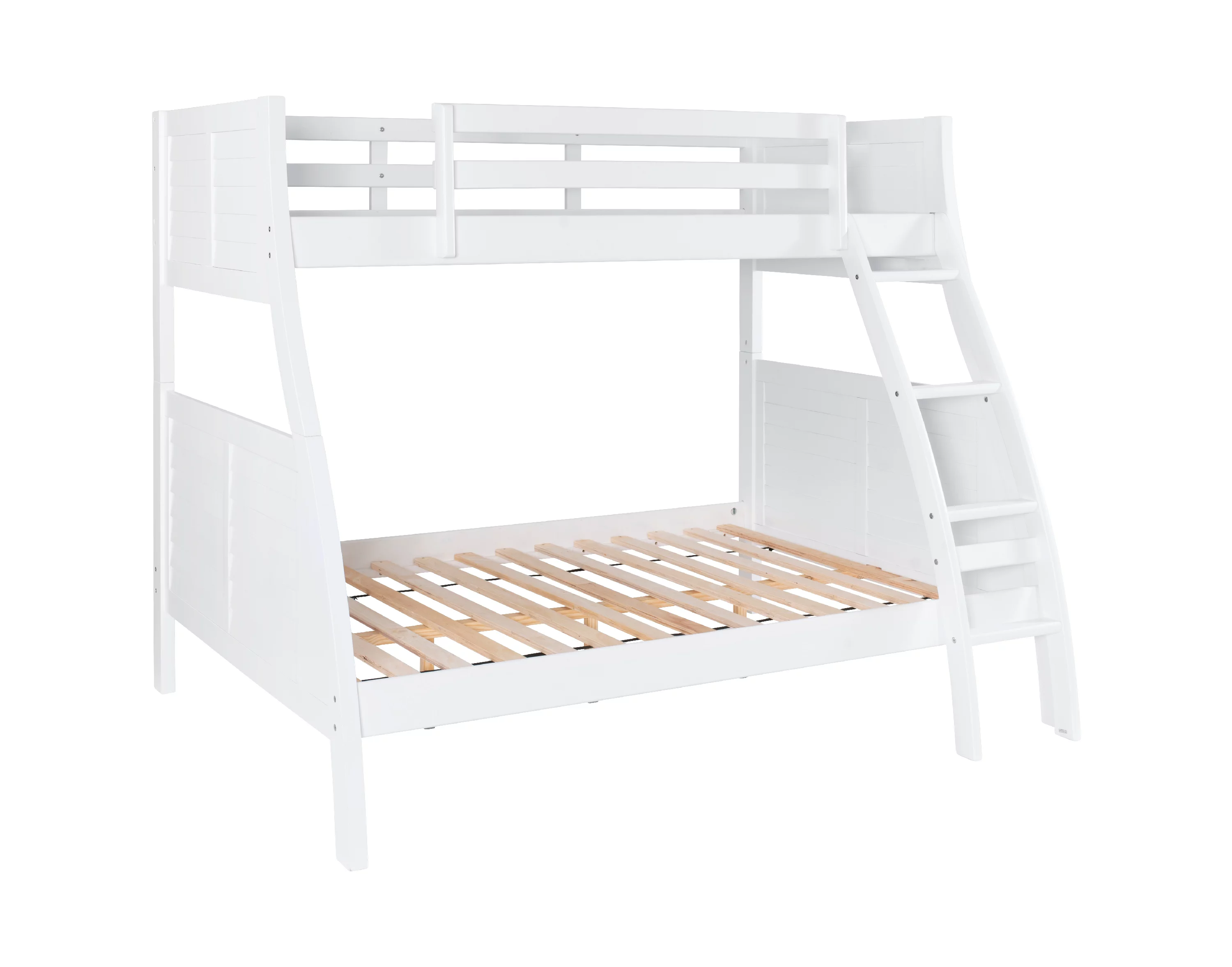 Powell Driscoll Kid's Twin over Full Bunk Bed with Built-In Ladder, White