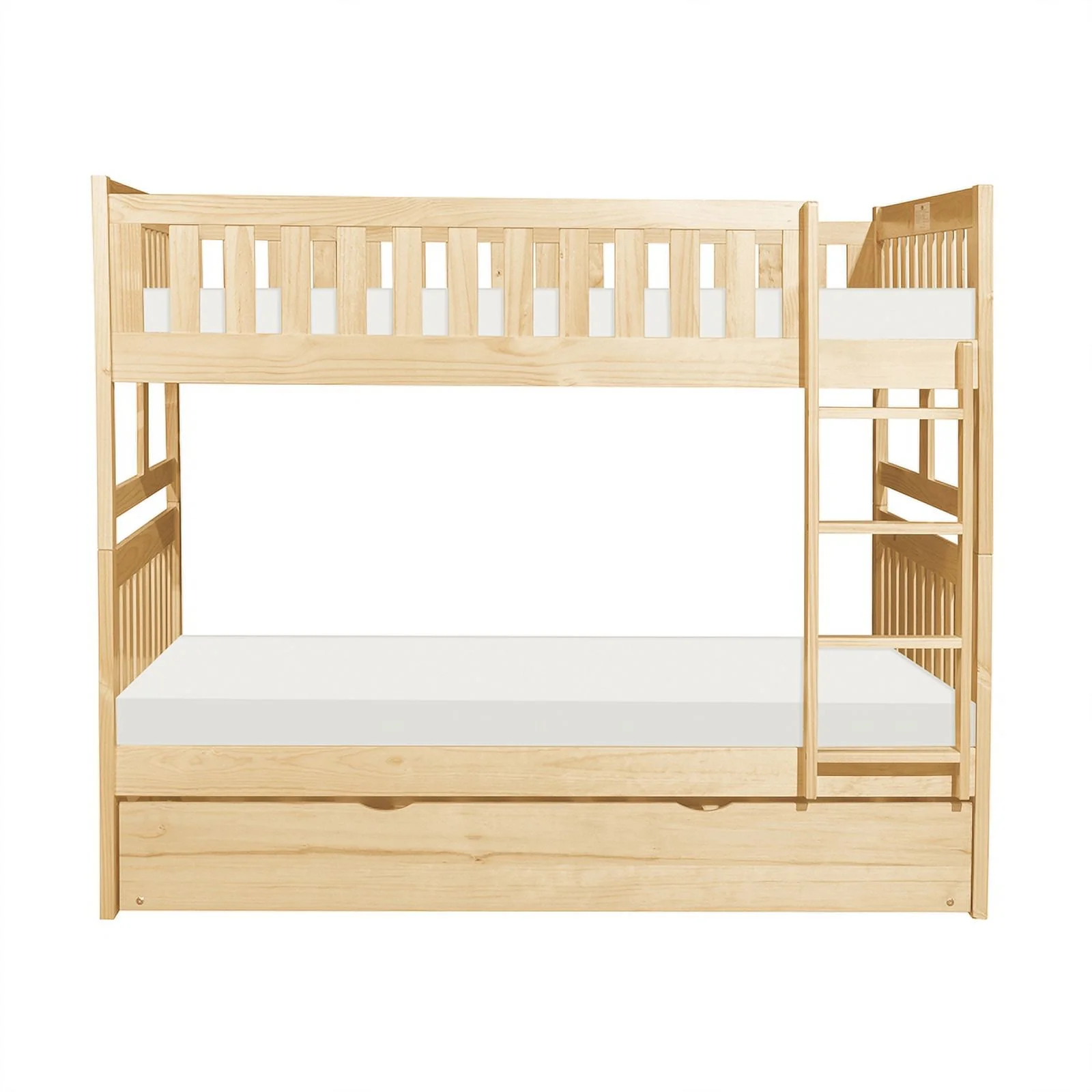 Lexicon Contemporary Wood Full/Full Bunk Bed with Twin Trundle in Natural Pine