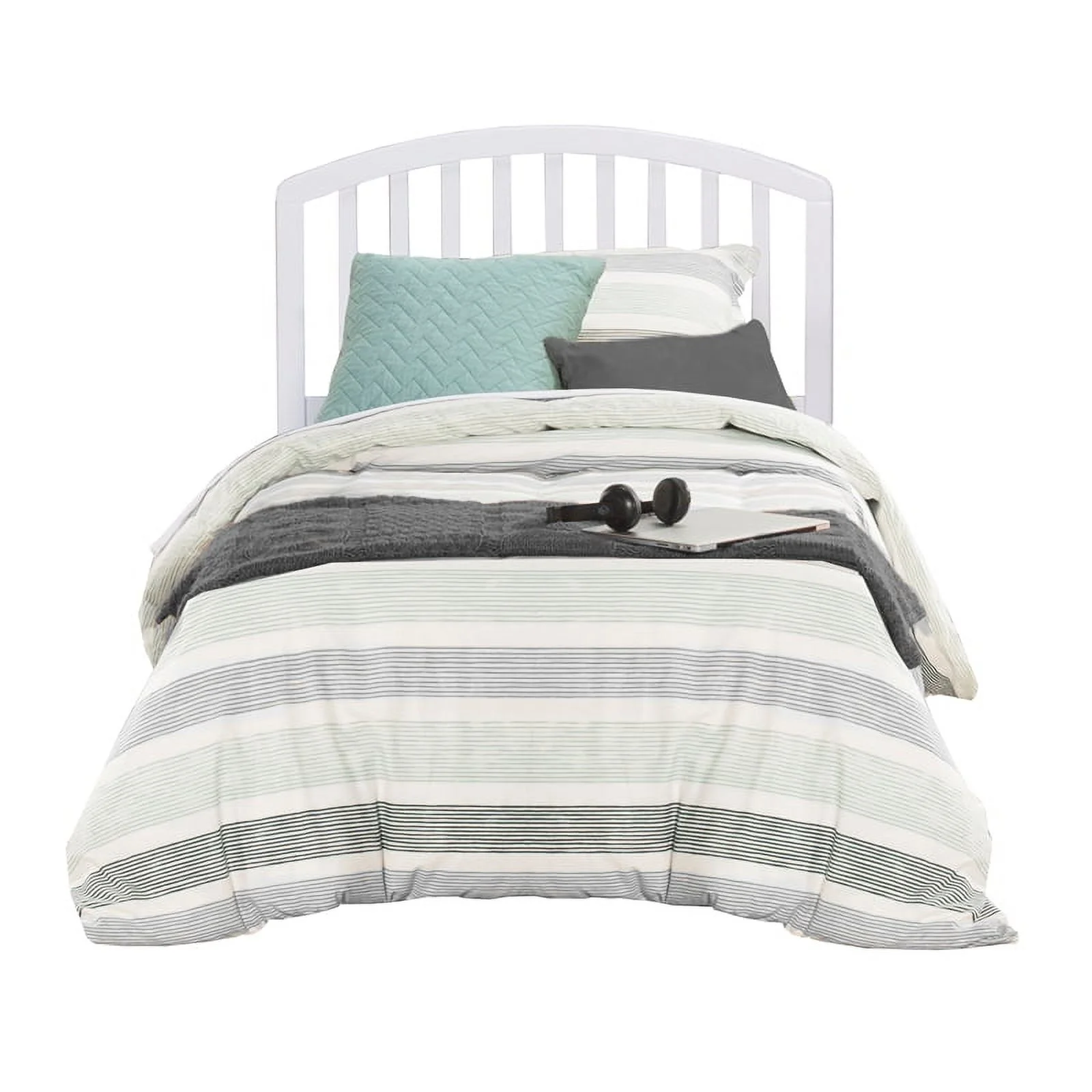 Bowery Hill Twin Wooden Spindle Headboard in White