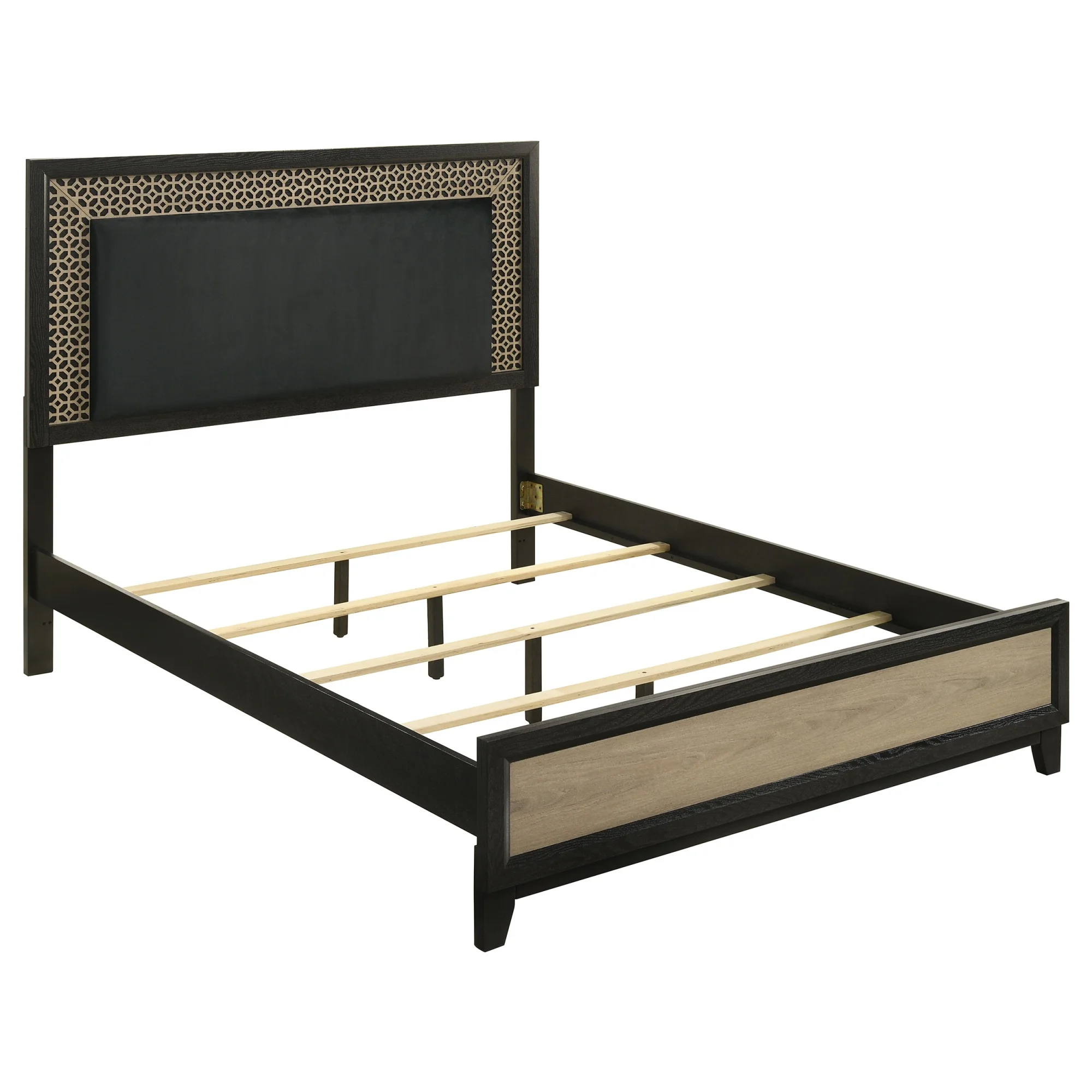 Coaster 4-Piece Contemporary Wood Queen Bedroom Set in Light Brown/Gray