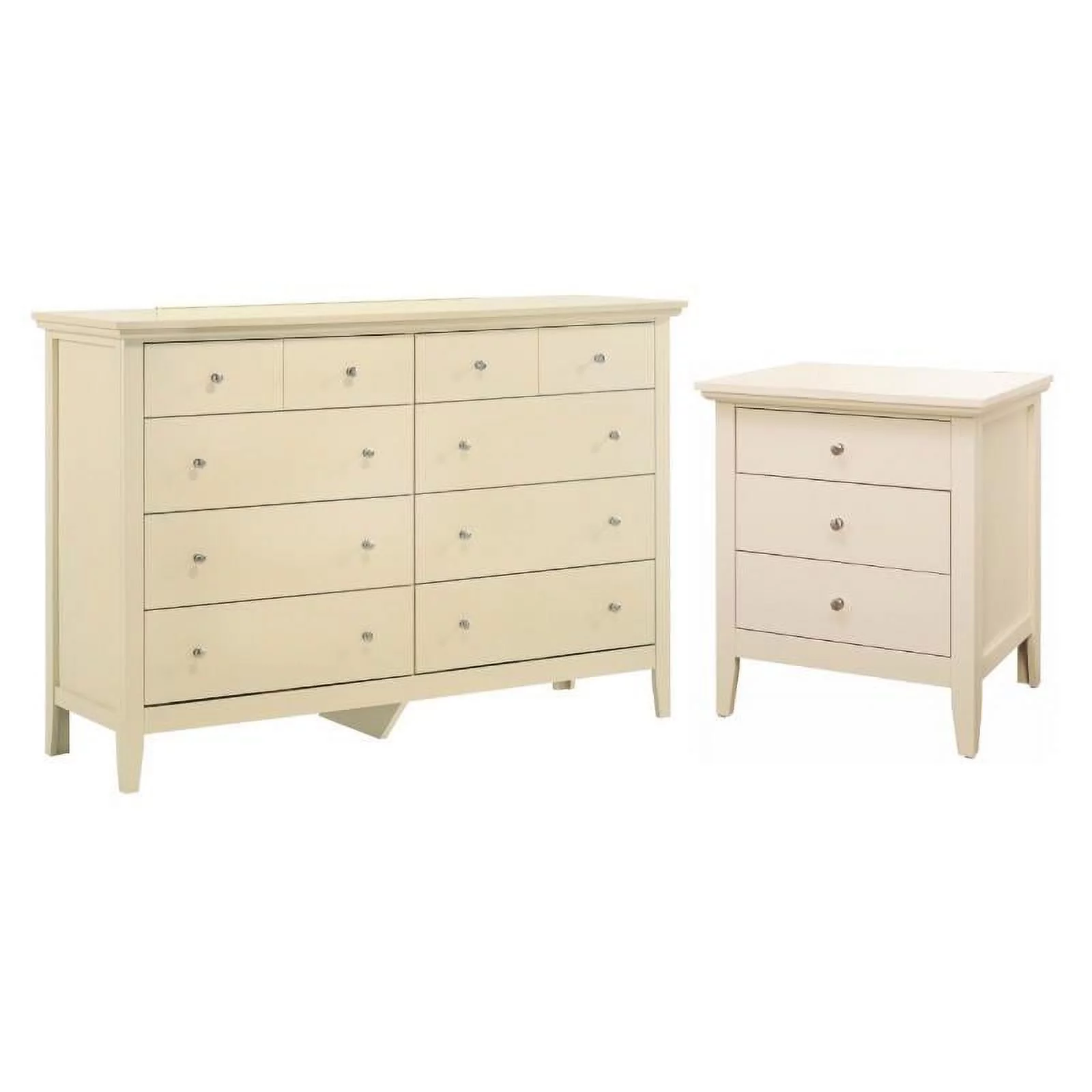 Home Square 2-Piece Set with 8-Drawer Dresser and 3-Drawer Nightstand in Beige