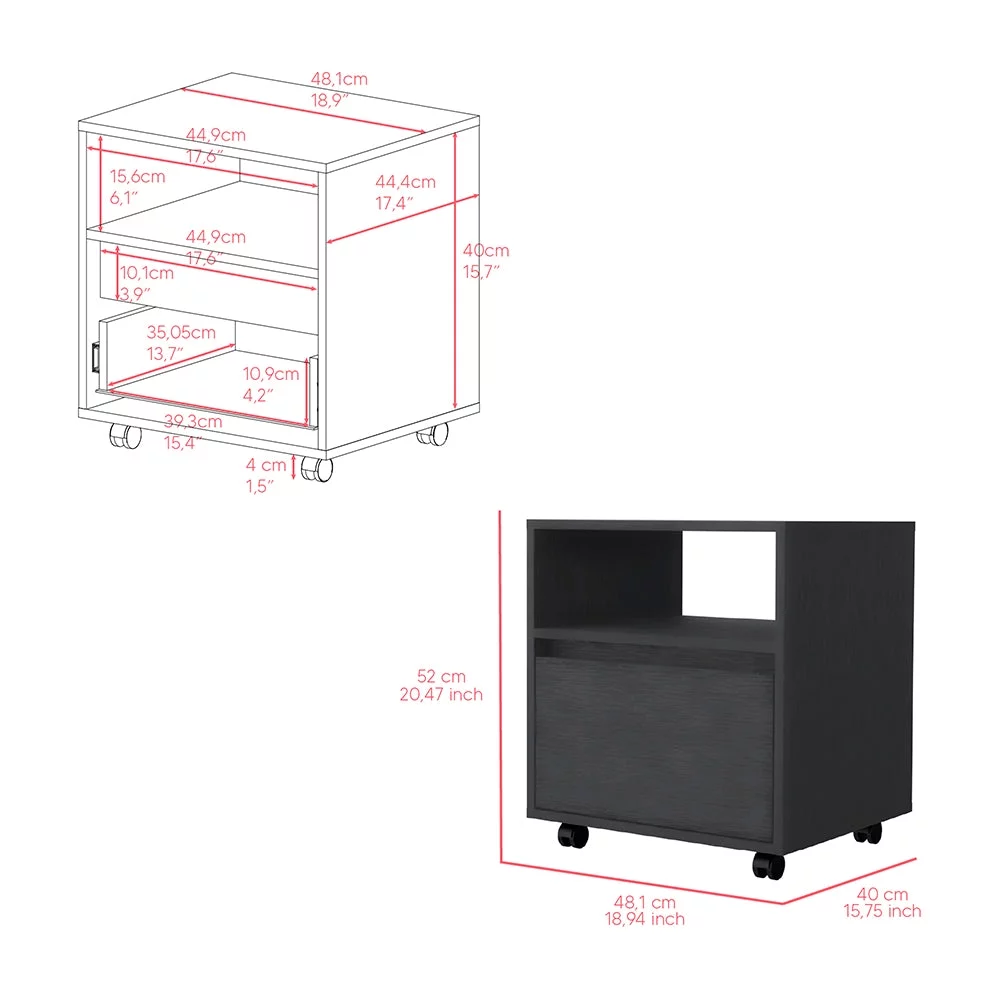 We Have Furniture Milford 2 Piece Bedroom Set, Nightstand + Dresser, Black Wengue Finish