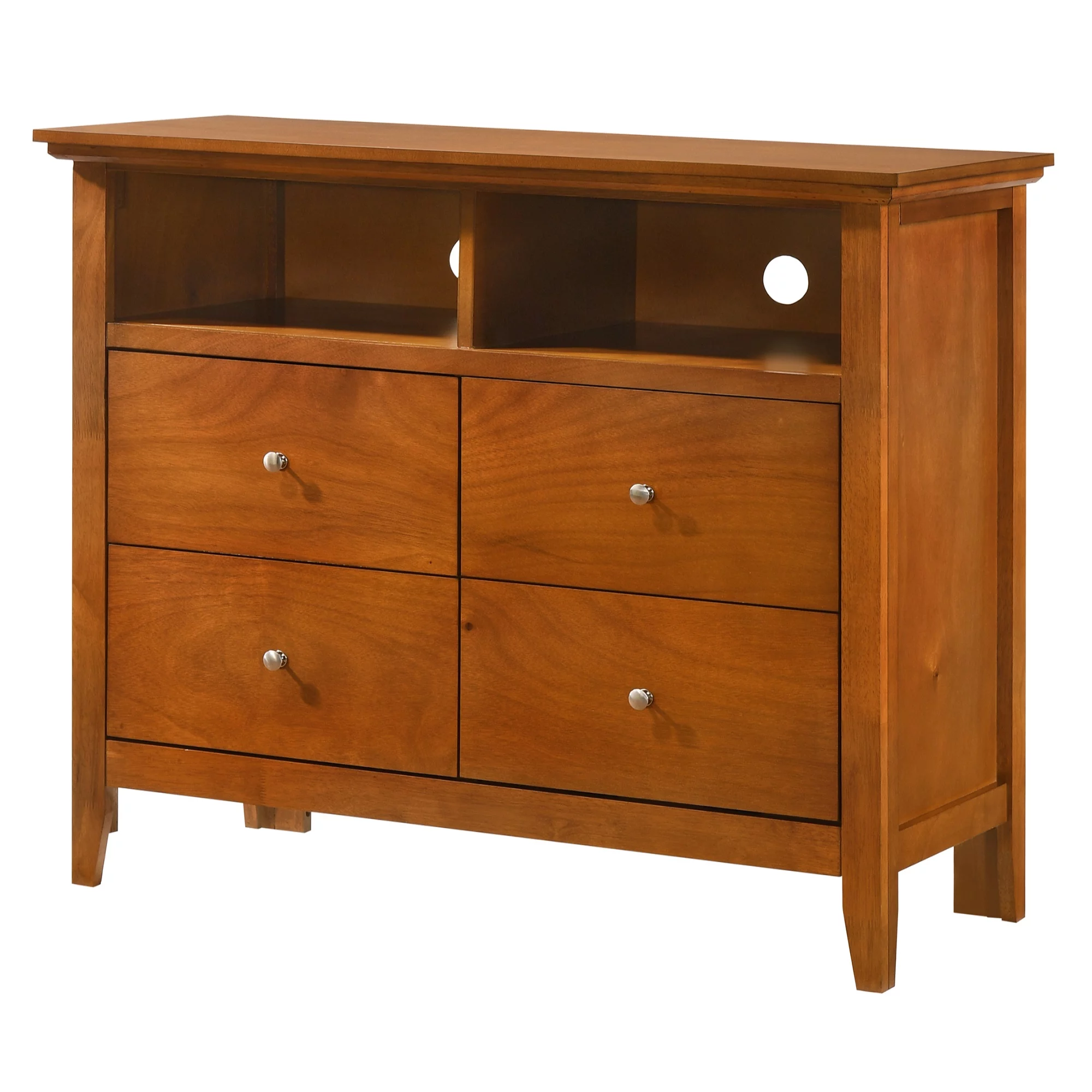 Passion Furniture 42 x 18 x 36 in. Hammond Oak 4 Drawer Chest of Drawers