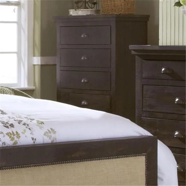 Willow Casual Style Chest- Distressed Black