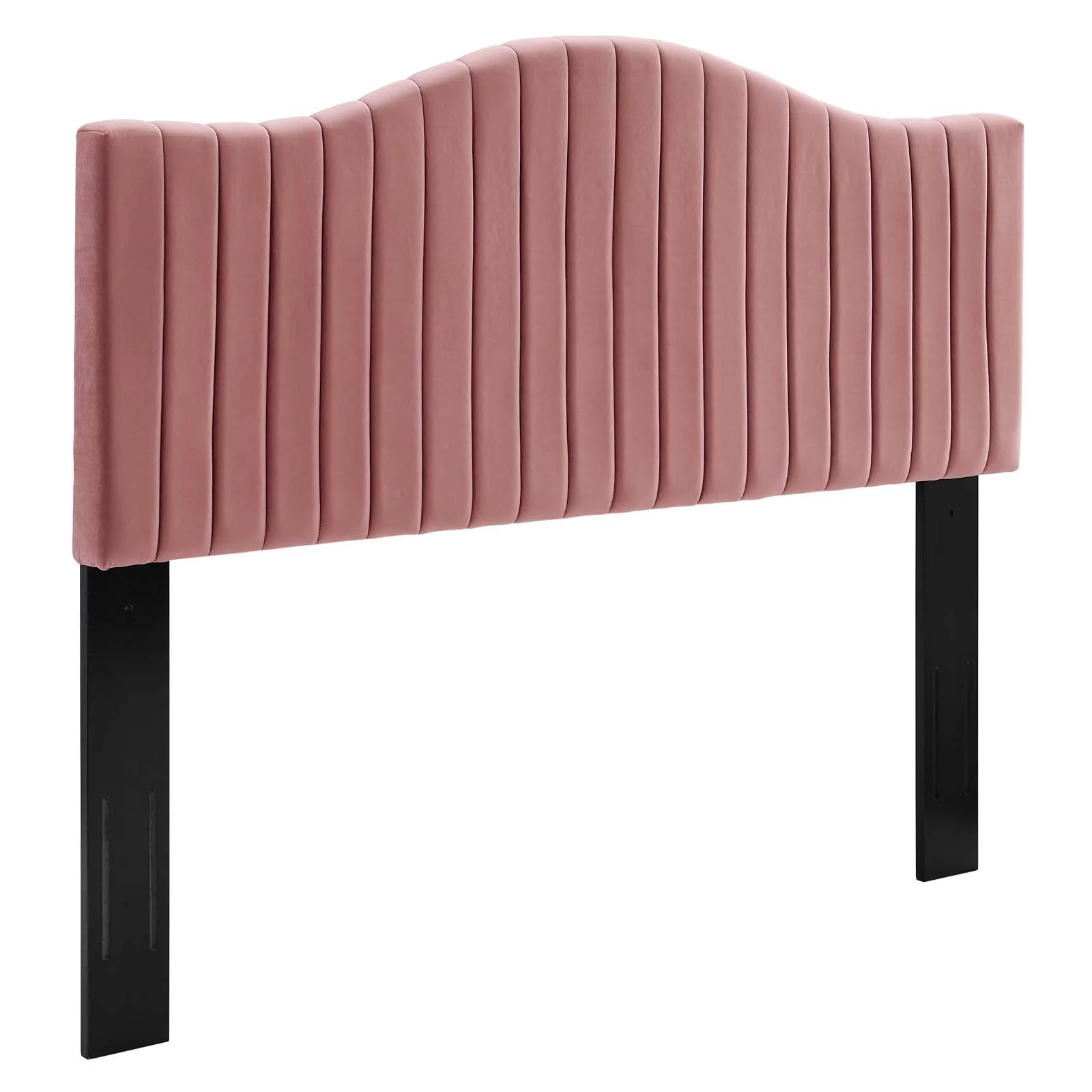 Modway Brielle Channel Tufted Performance Velvet King/California King Headboard in Dusty Rose