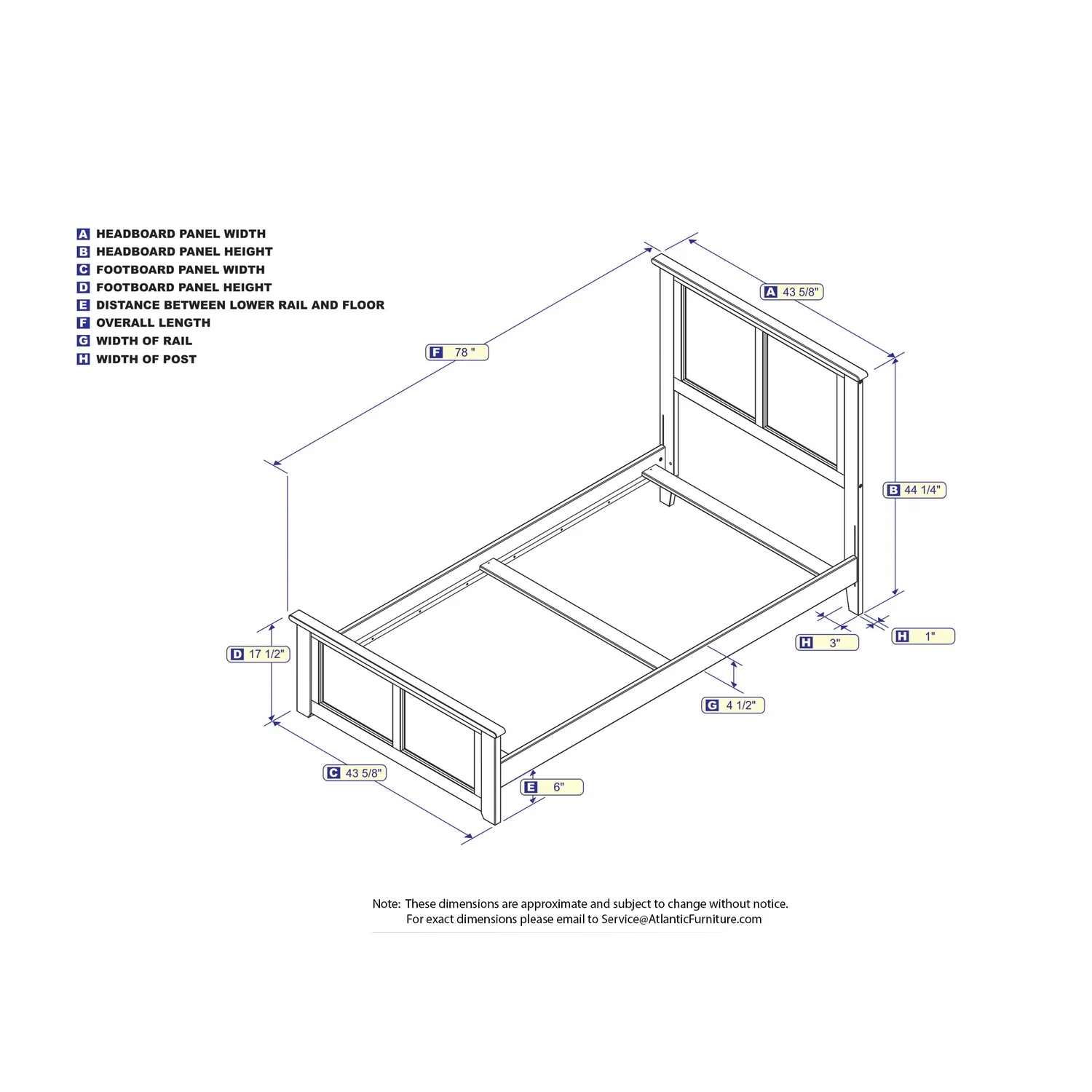 AFI Madison Caramel Solid Wood Foundation Bed with Matching Footboard, Twin