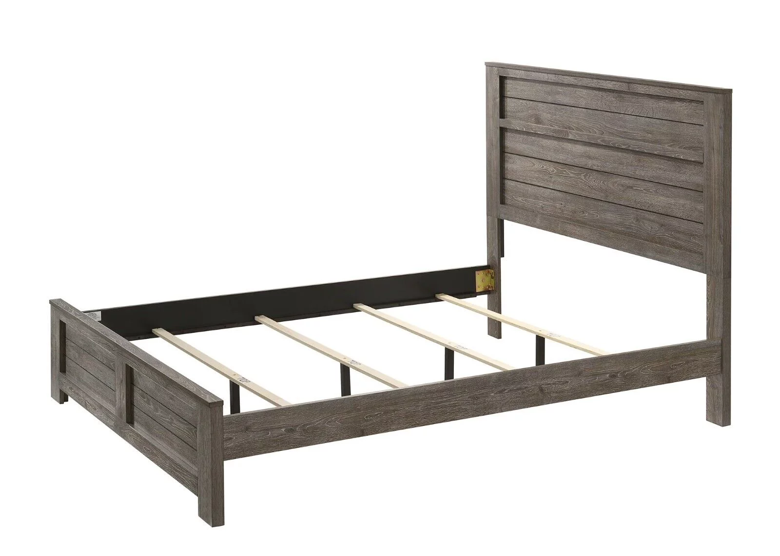 Farmhouse Style 1pc King Size Panel Bed Gray Oak Wood Finish Wooden Furniture