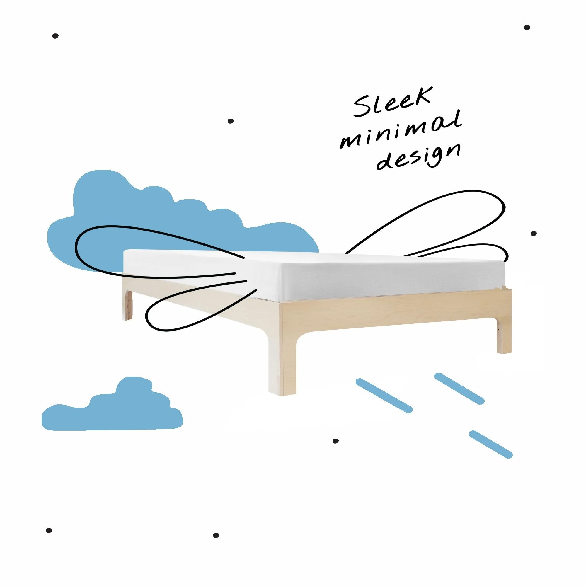 Minimo Kids Bed Base-Maple - Nico & Yeye Twin