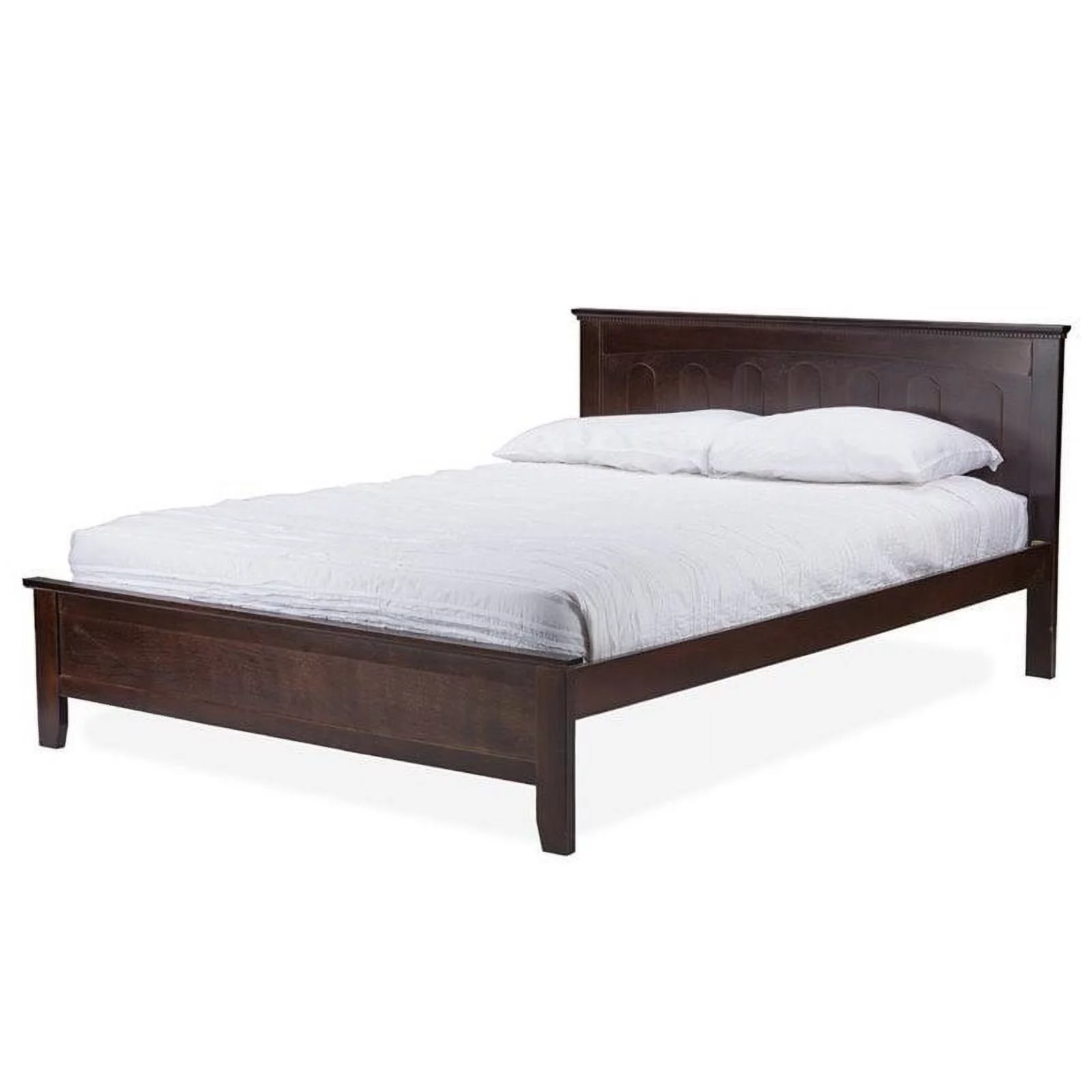 Bowery Hill Contemporary Wood Full Panel Bed in Cappuccino