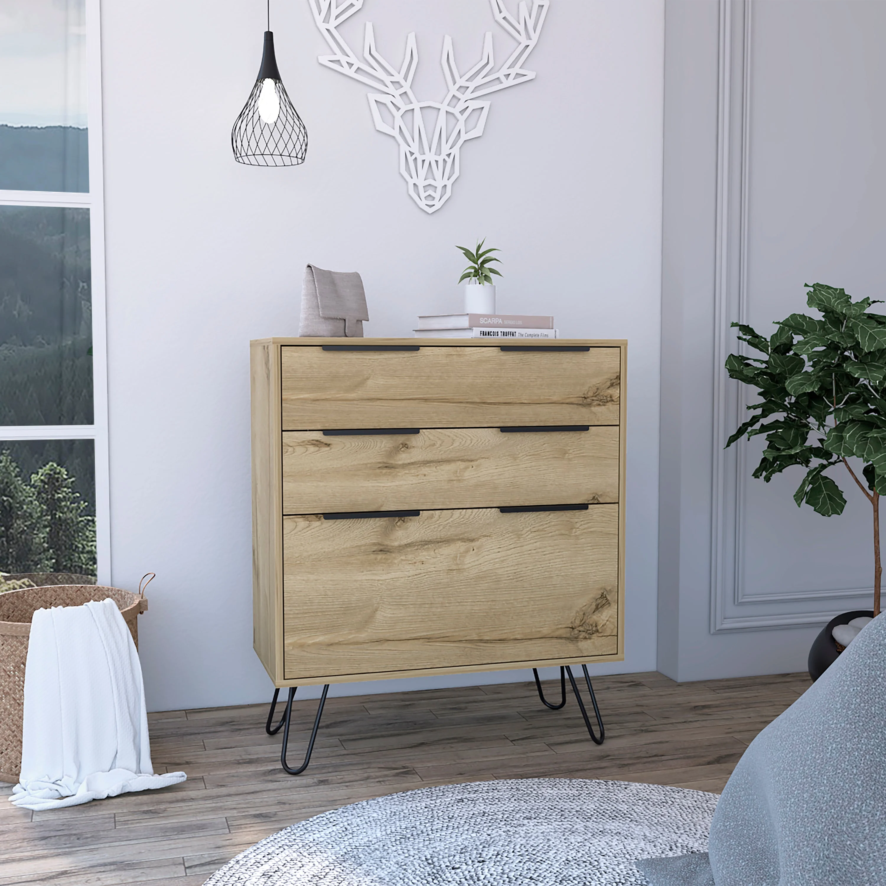 Boahaus Aung Dresser, Manufactured Wood, for Adults, Light Oak