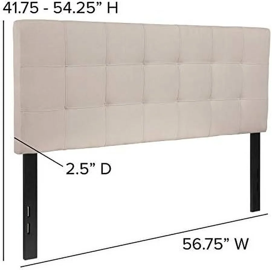 HBBOOMLIFE Quilted Tufted Upholstered Twin Size Headboard in Beige Fabric