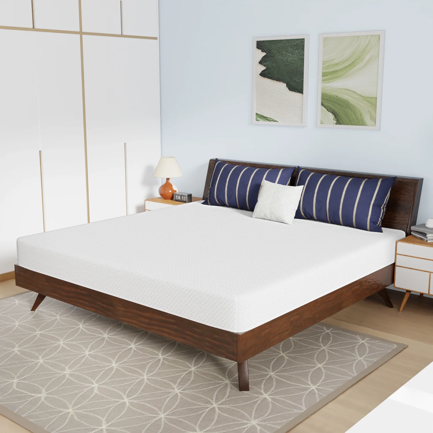 PayLessHere Memory Foam Mattress Cooling Gel Bamboo Charcoal Infused Mattress 8 inch Mattress CertiPUR-US Certified Breathable Bed Mattress for Cooler Sleep Supportive & Pressure Relief,White King