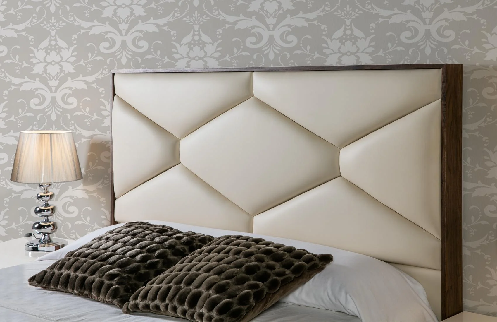 Beige Eco Leather Queen Storage Bedroom Set 3Pcs MARTINA ESF Modern DUPEN SPAIN