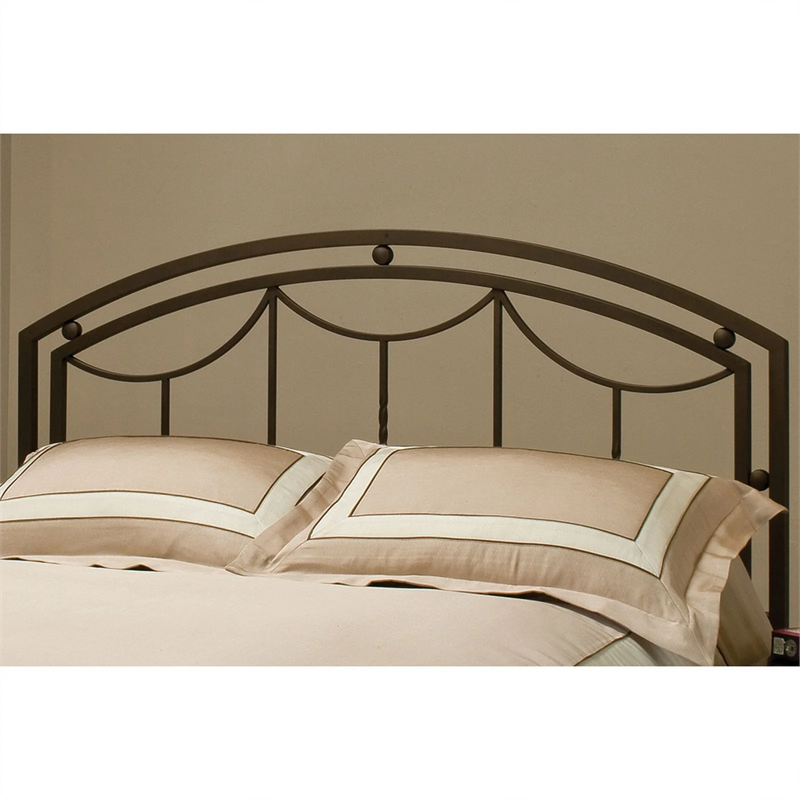 Bowery Hill Art Deco Full Queen Metal Spindle Headboard in Deep Bronze