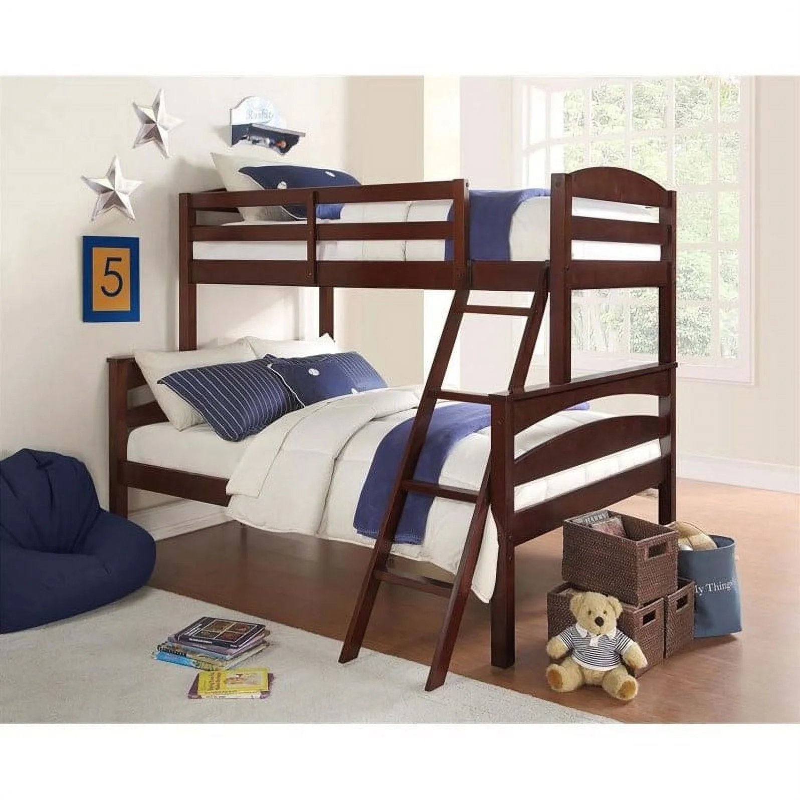 Rosebery Kids Twin over Full Bunk Bed in Espresso