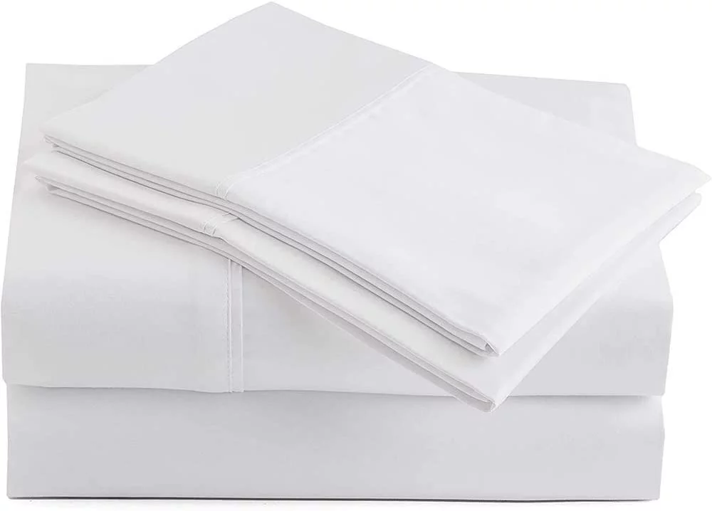 400-Thread Count Bed Sheets Italian Finish 100% Egyptian Cotton 4-PCs - Sheet Set, Fits Mattress Upto 21