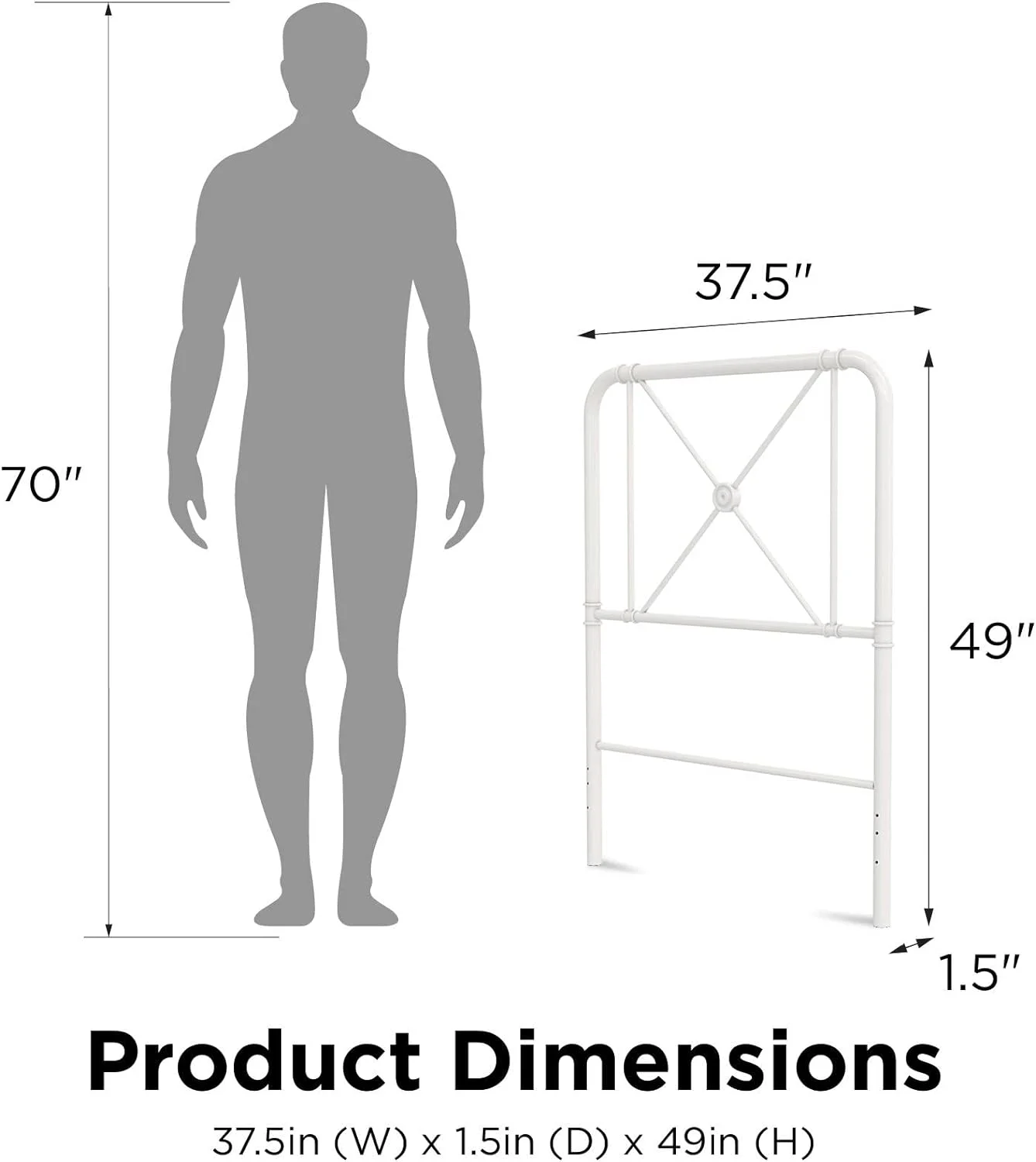 Allysa Medallion Accented Metal Headboard, , Matte White